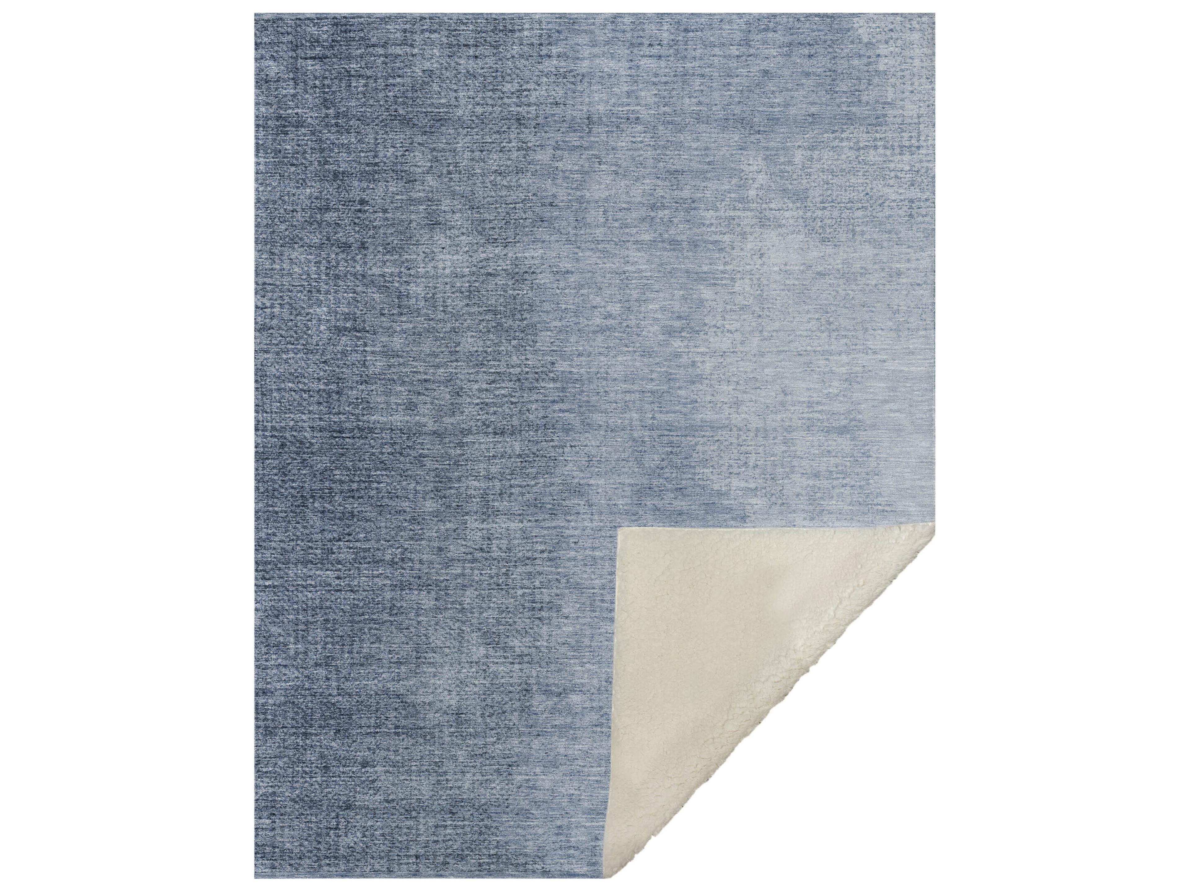 Sherpa Blue Polyester Throw