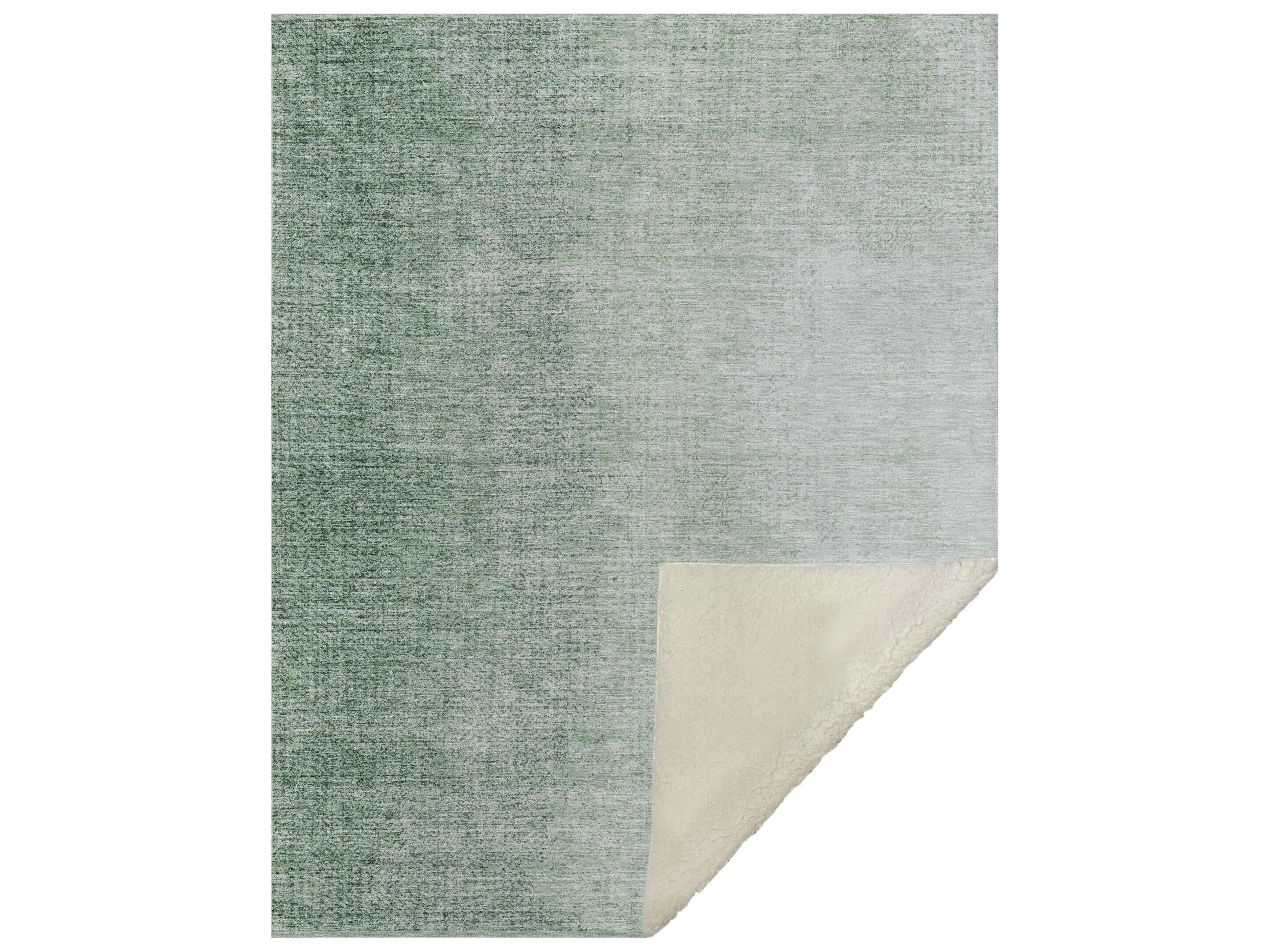 Sherpa Green Polyester Throw