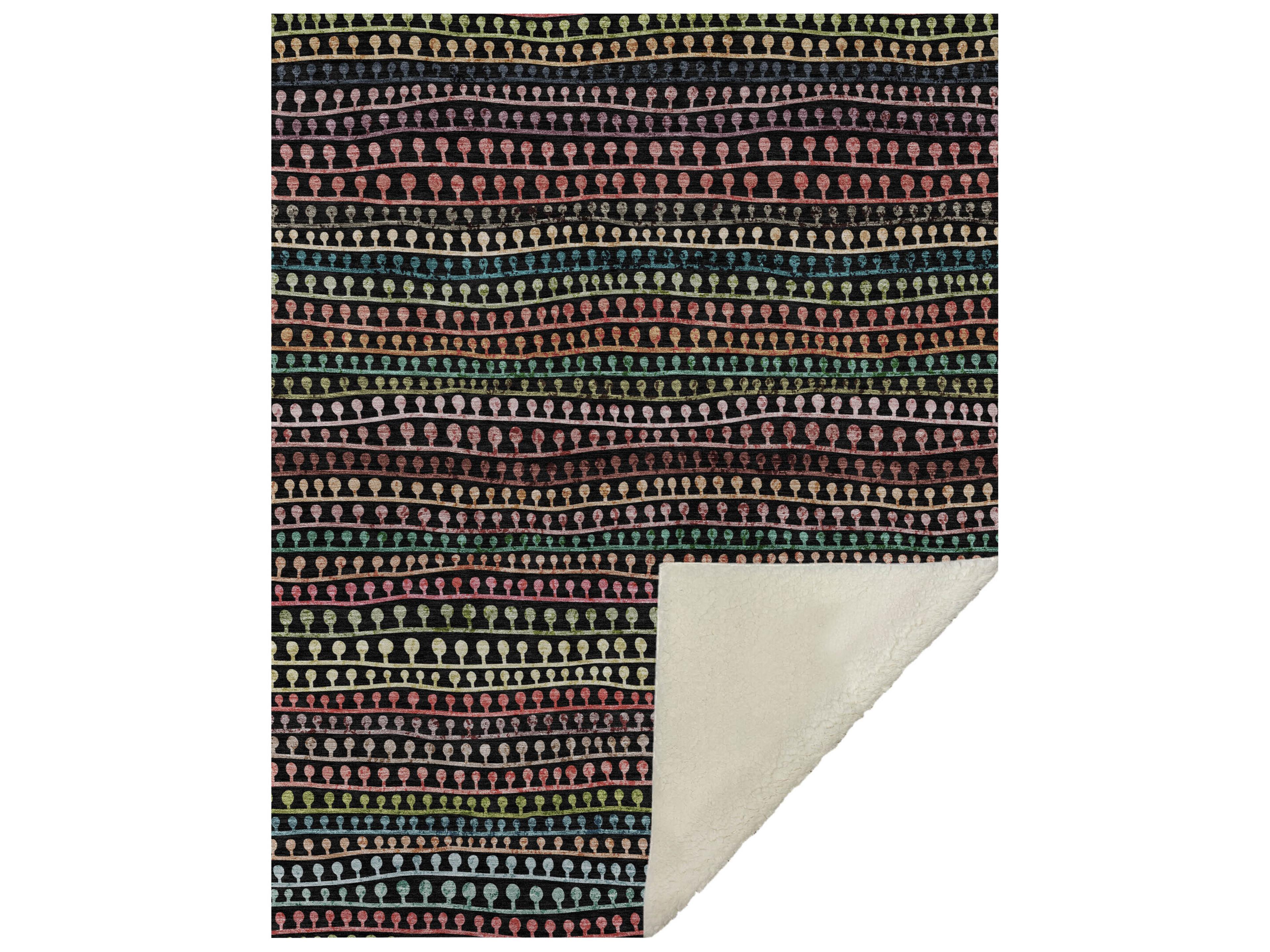 Sherpa Black Polyester Throw