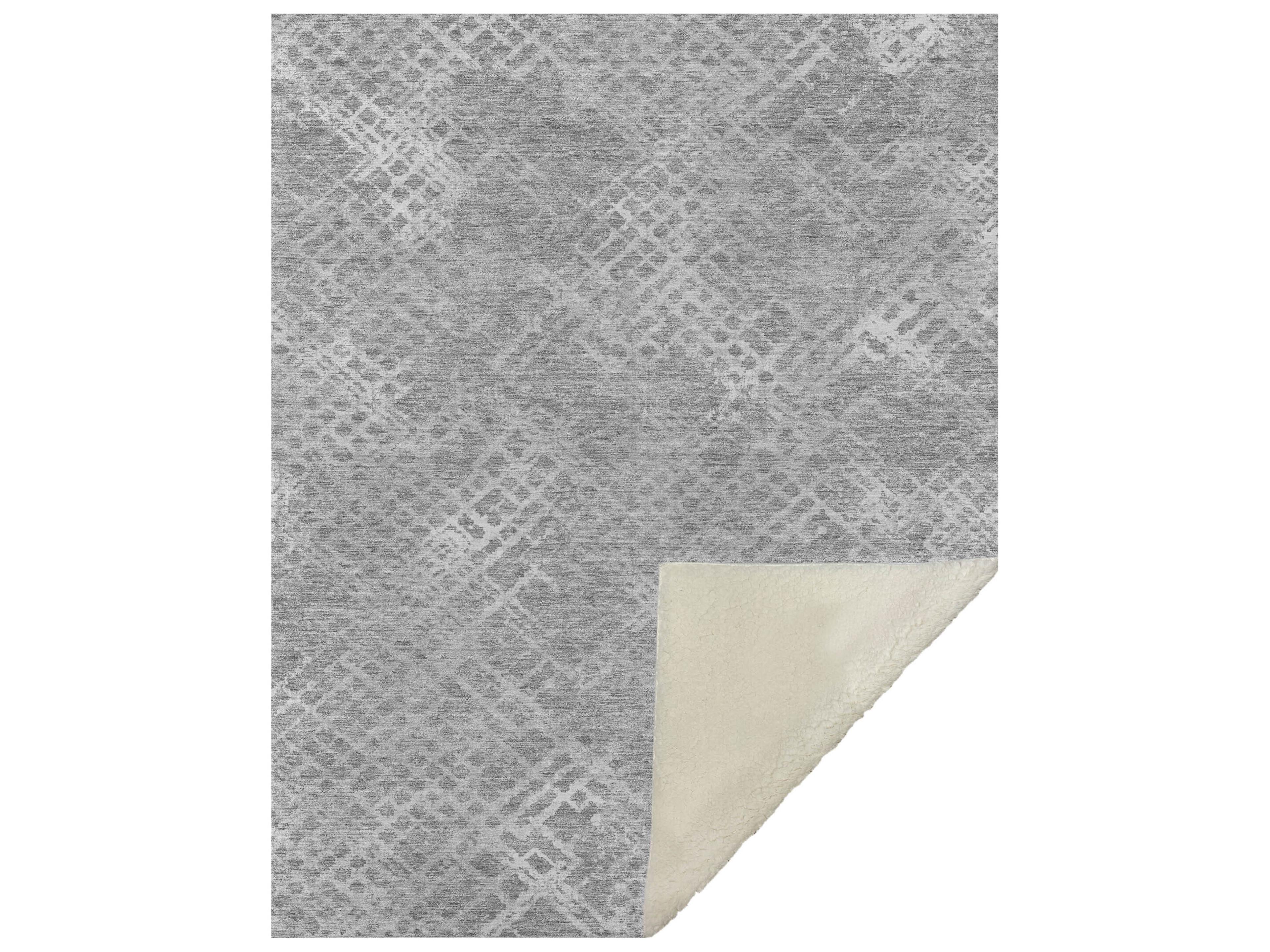 Dalyn Sherpa Gray Polyester Throw