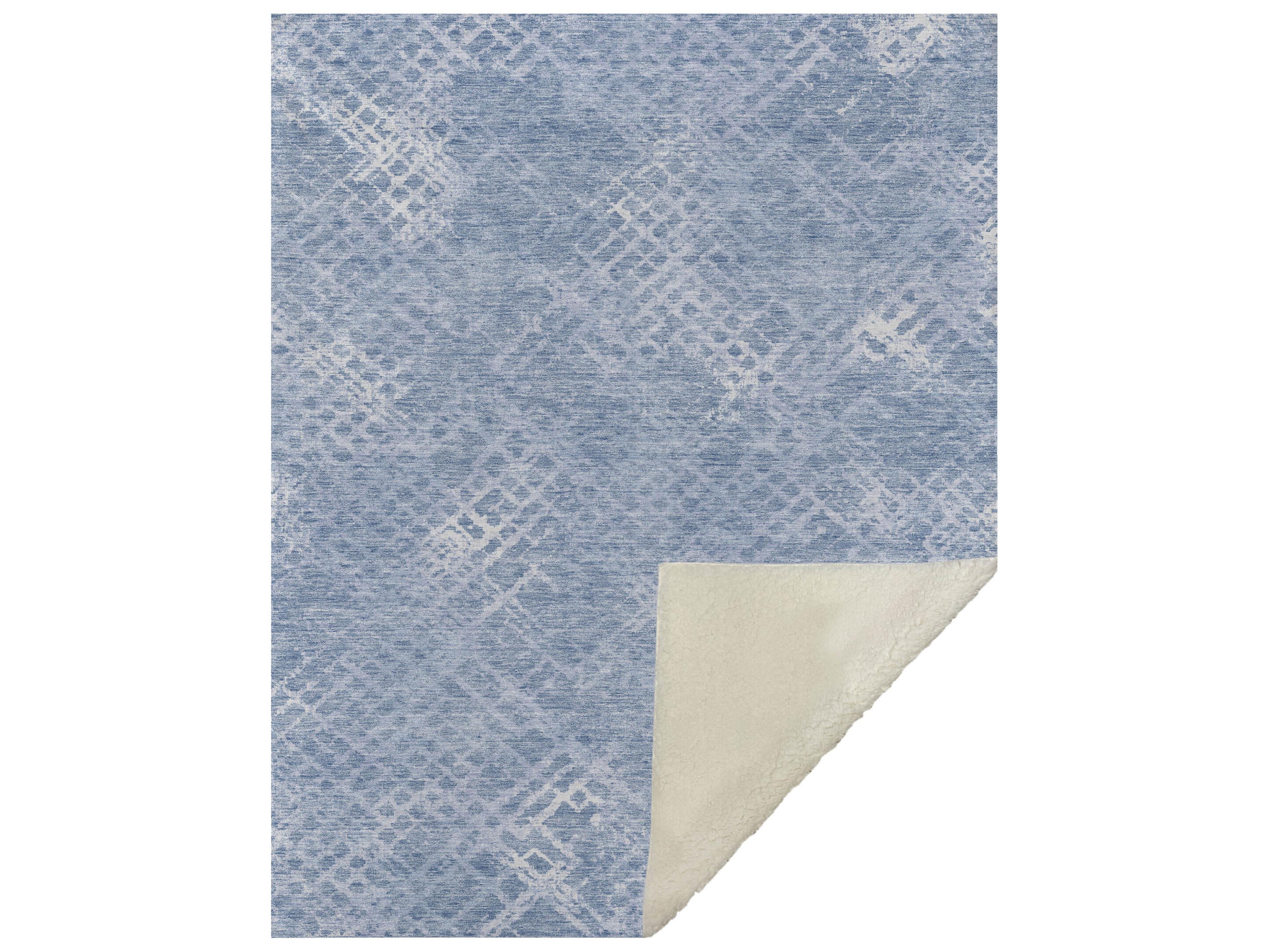 Dalyn Sherpa Blue Polyester Throw