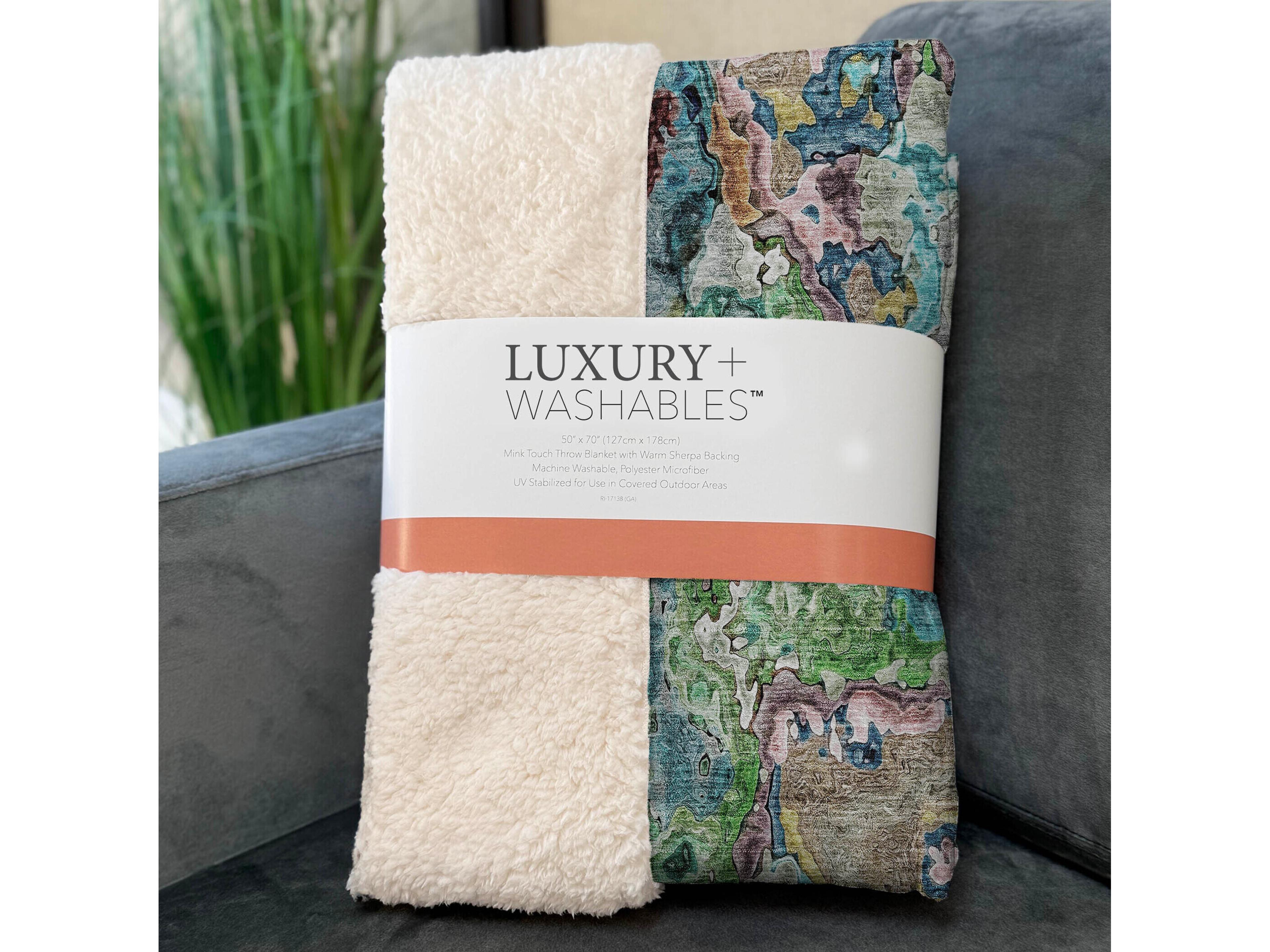 Dalyn Sherpa Blue Polyester Throw