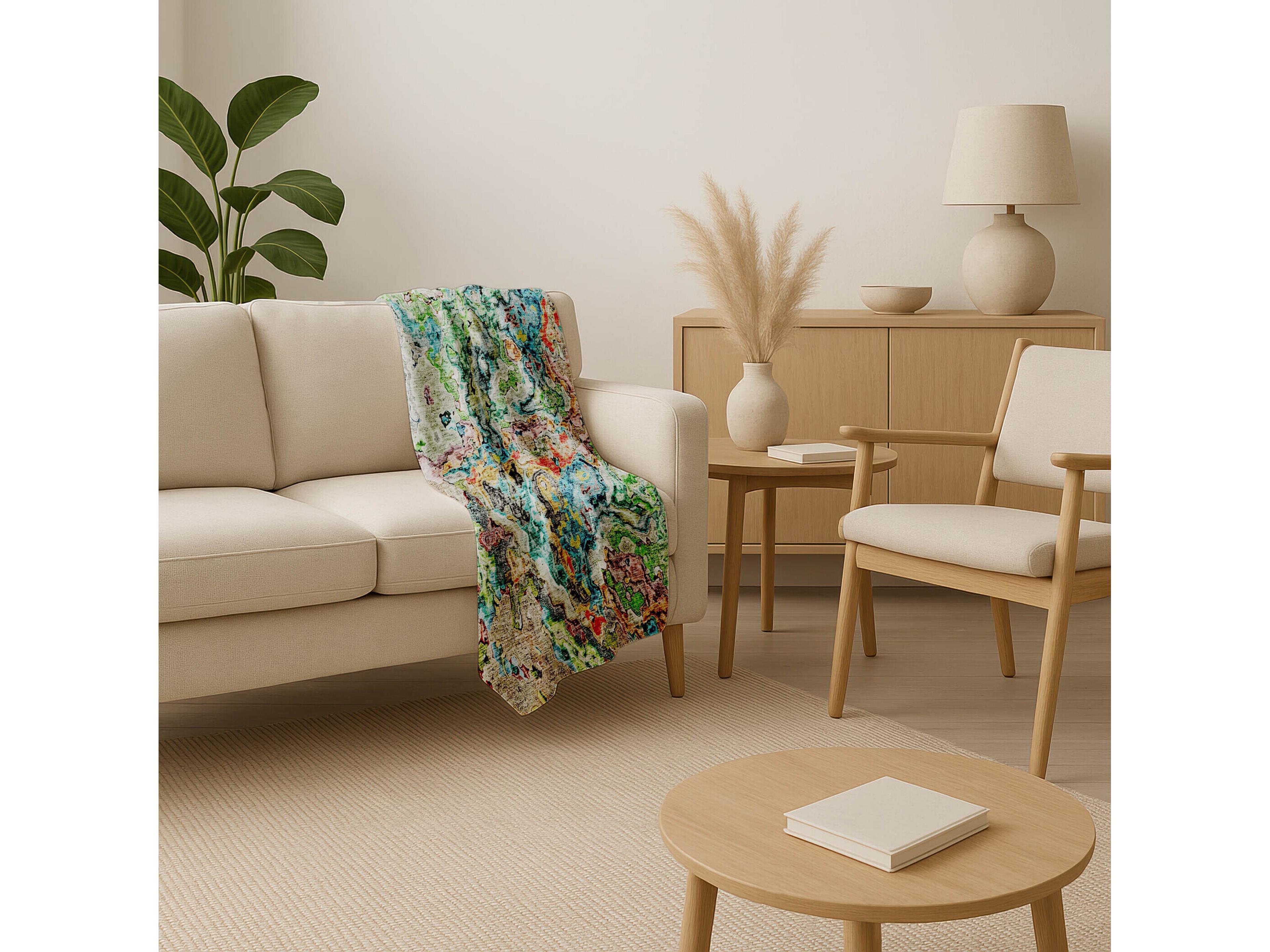 Dalyn Sherpa Blue Polyester Throw