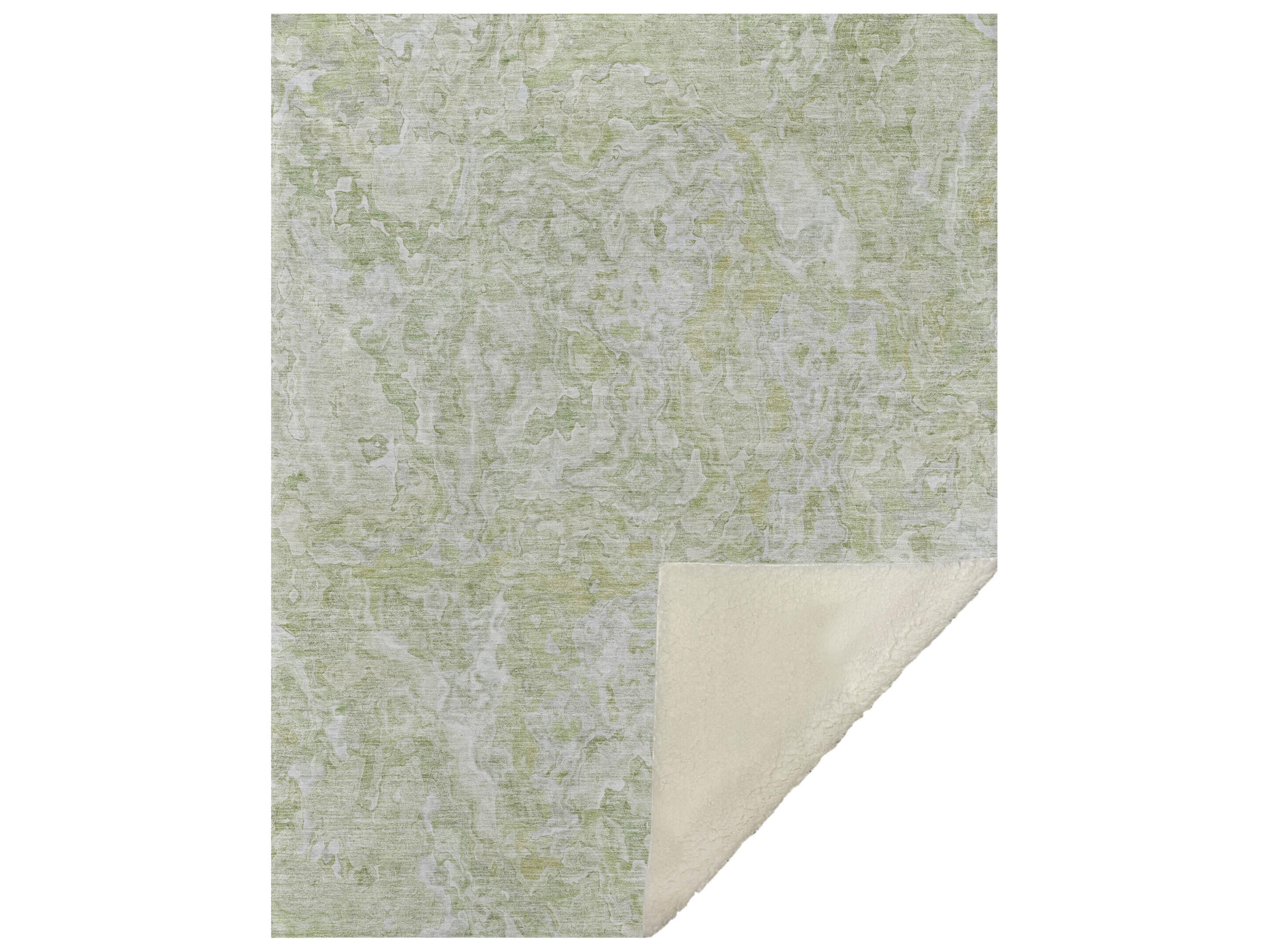 Sherpa Green Polyester Throw