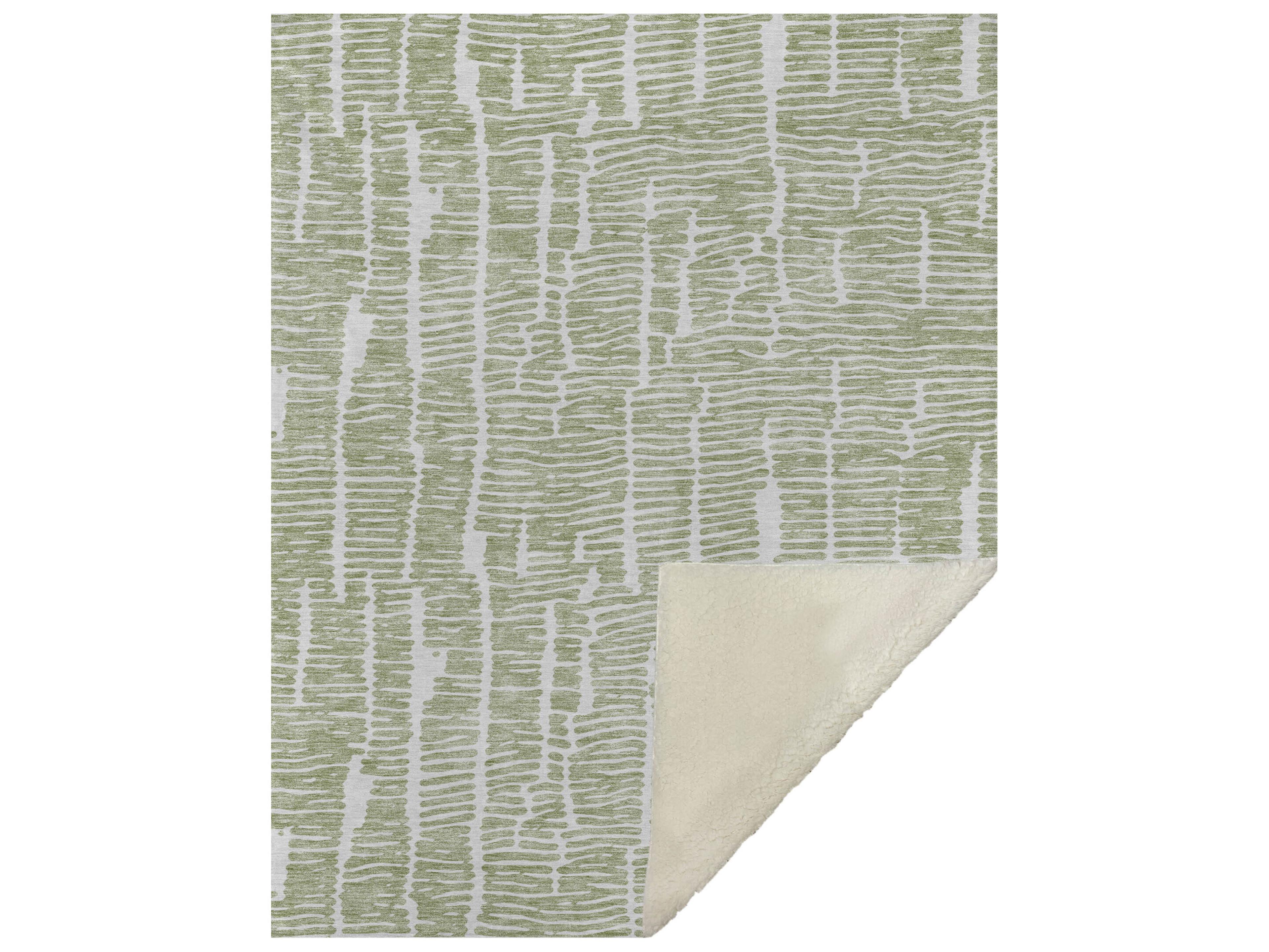 Sherpa Green Polyester Throw