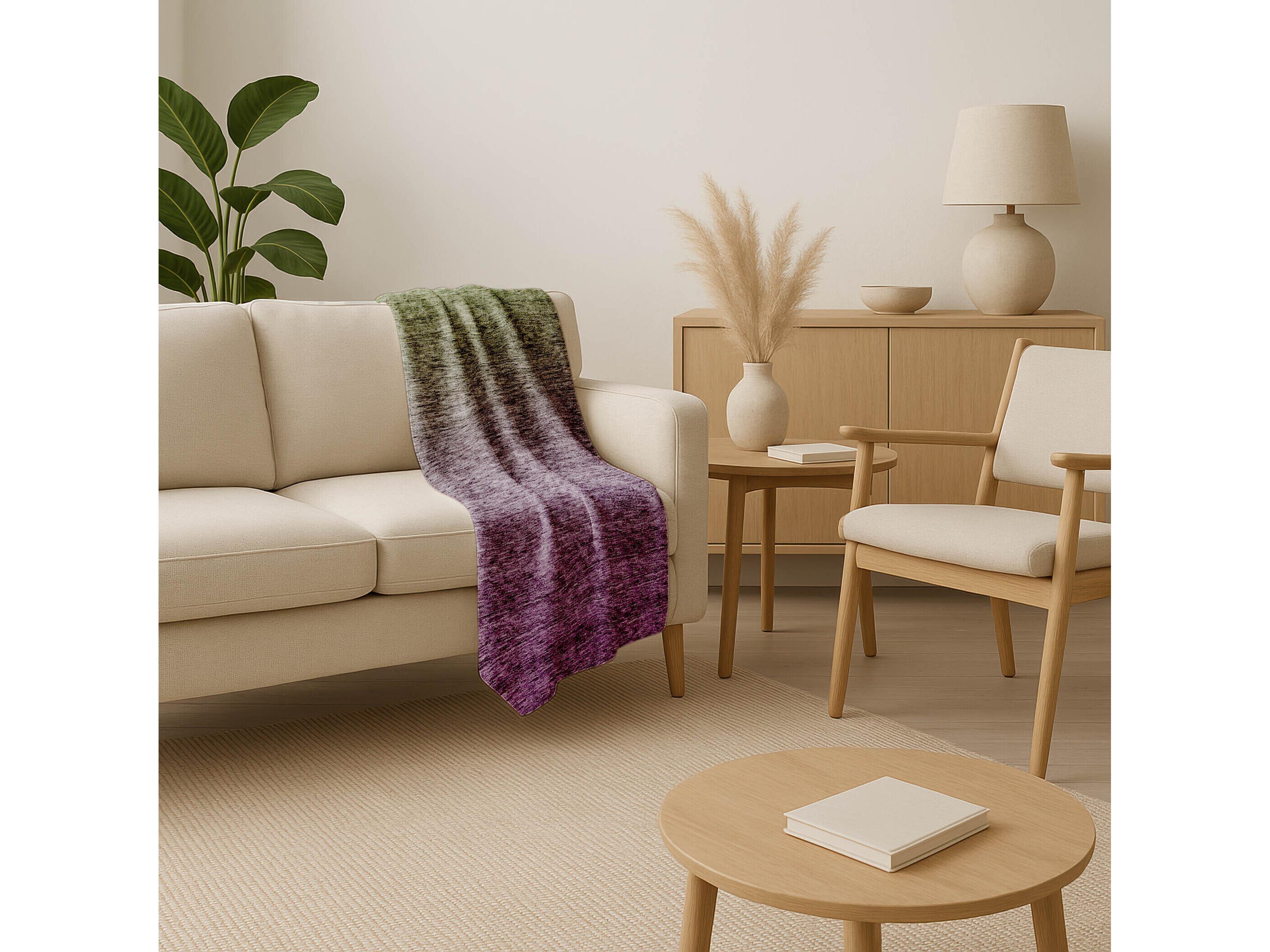 Dalyn Sherpa Purple Polyester Throw