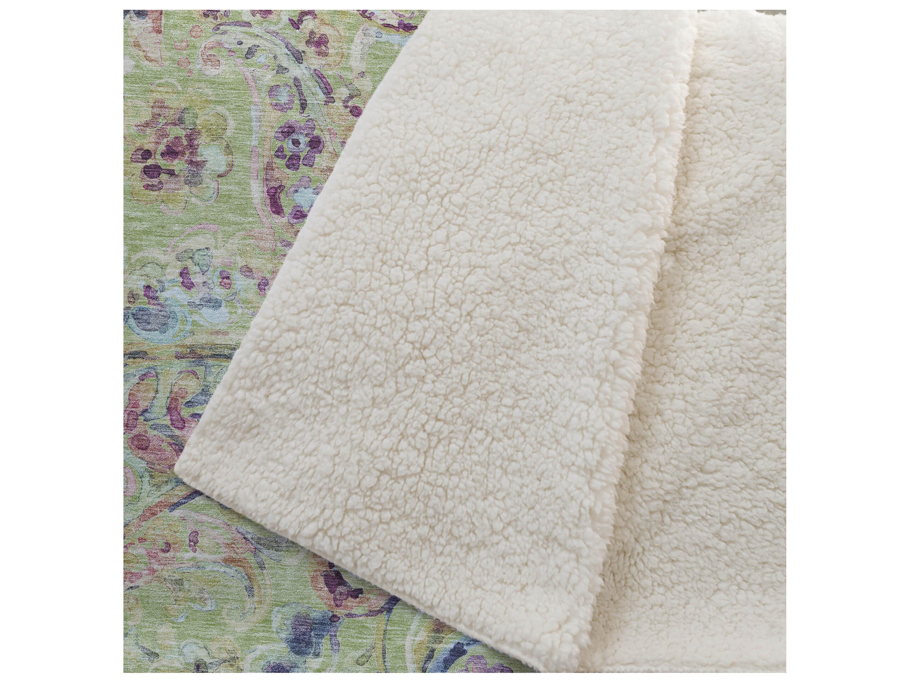 Dalyn Sherpa Green Polyester Throw