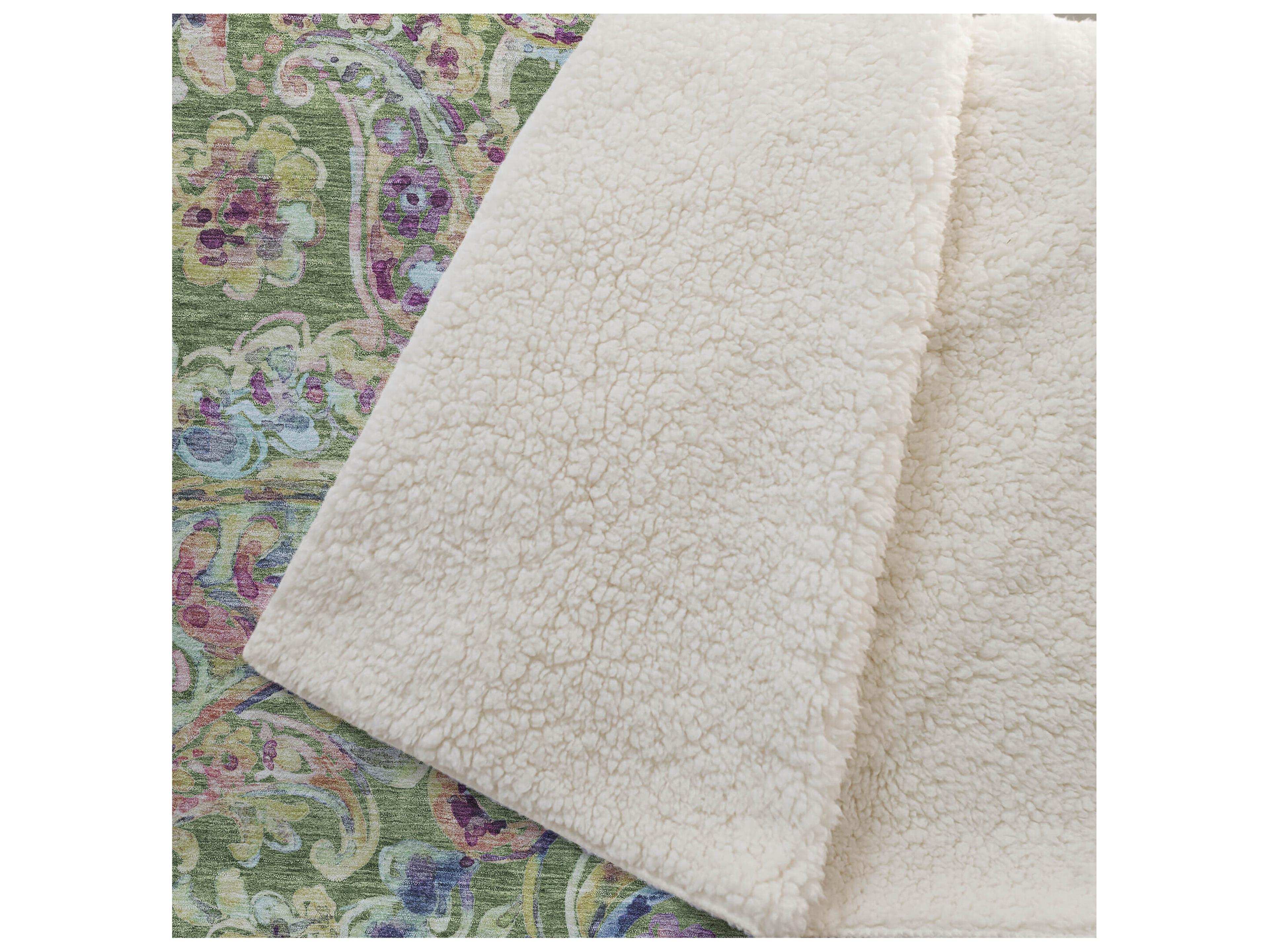 Dalyn Sherpa Green Polyester Throw