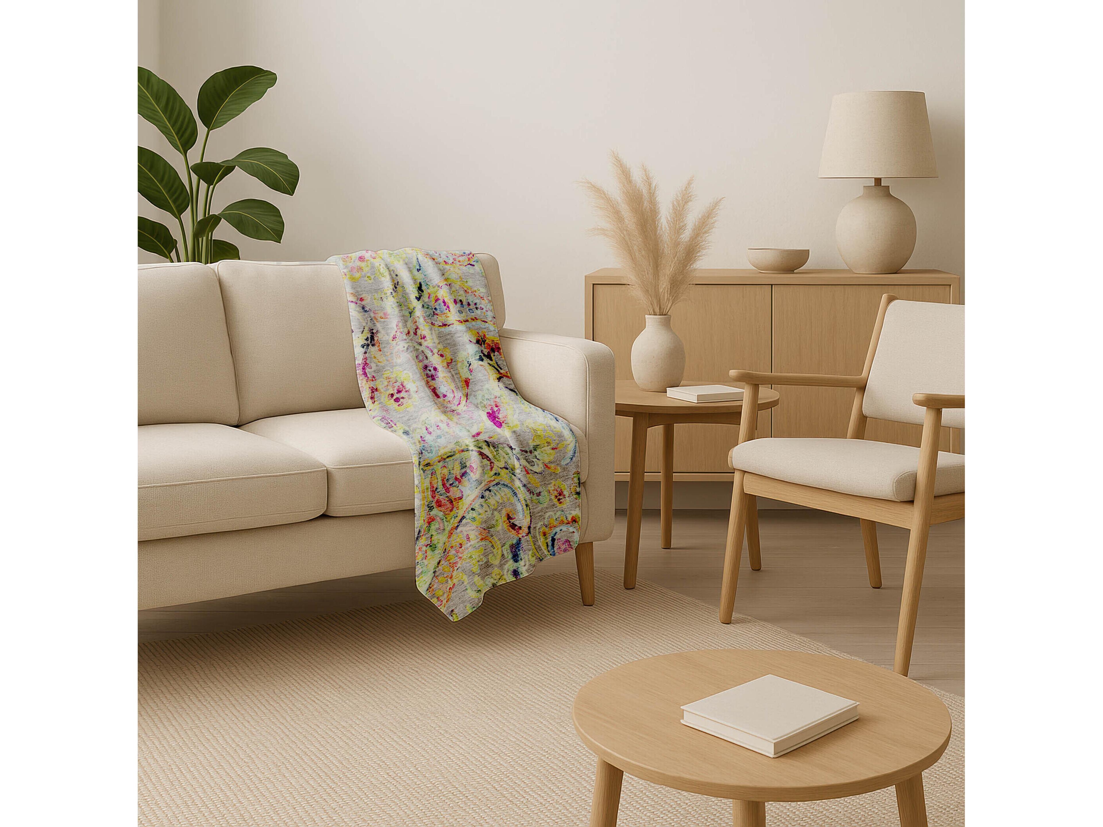 Dalyn Sherpa Gray Polyester Throw