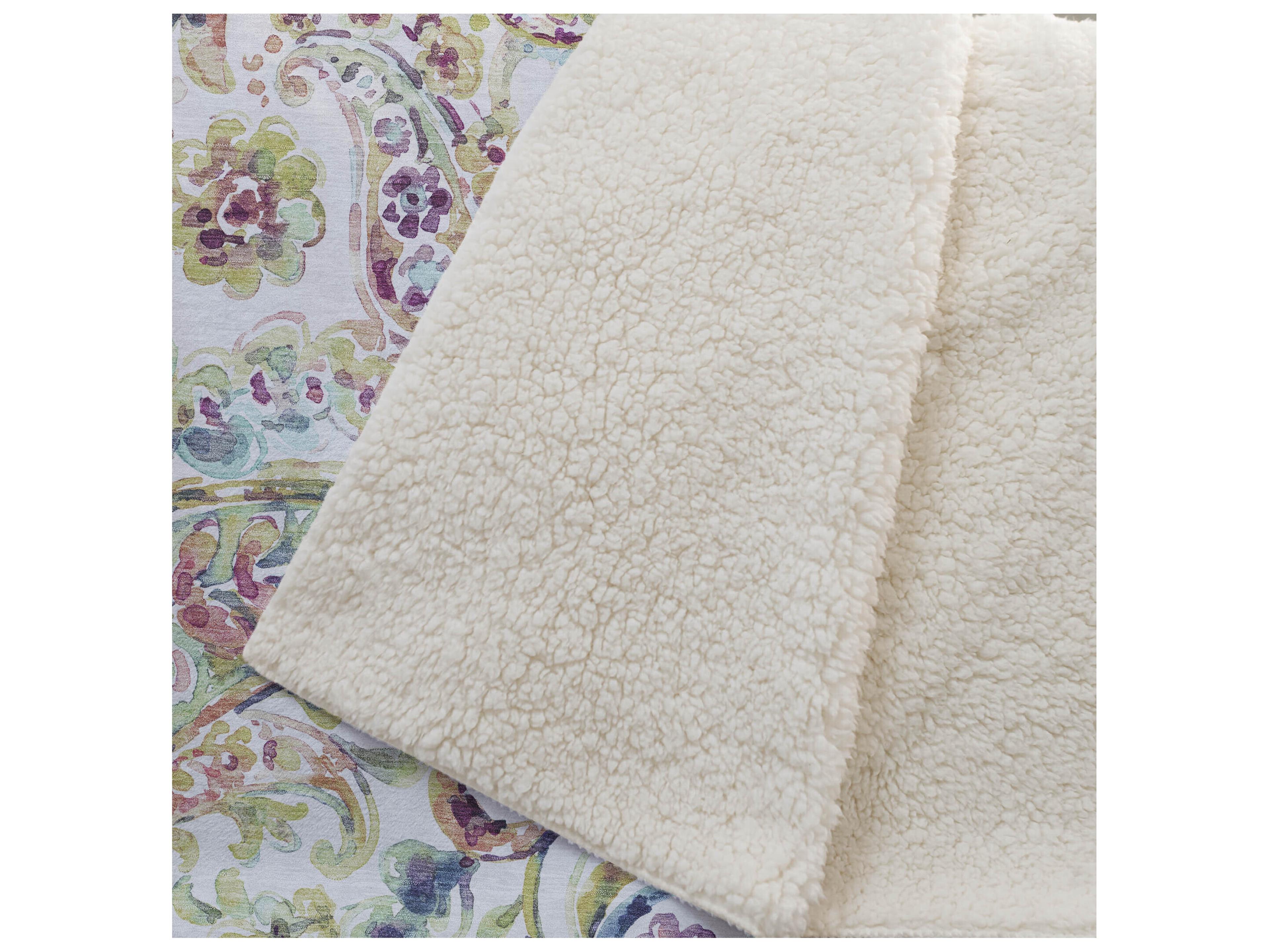 Dalyn Sherpa Ivory Polyester Throw