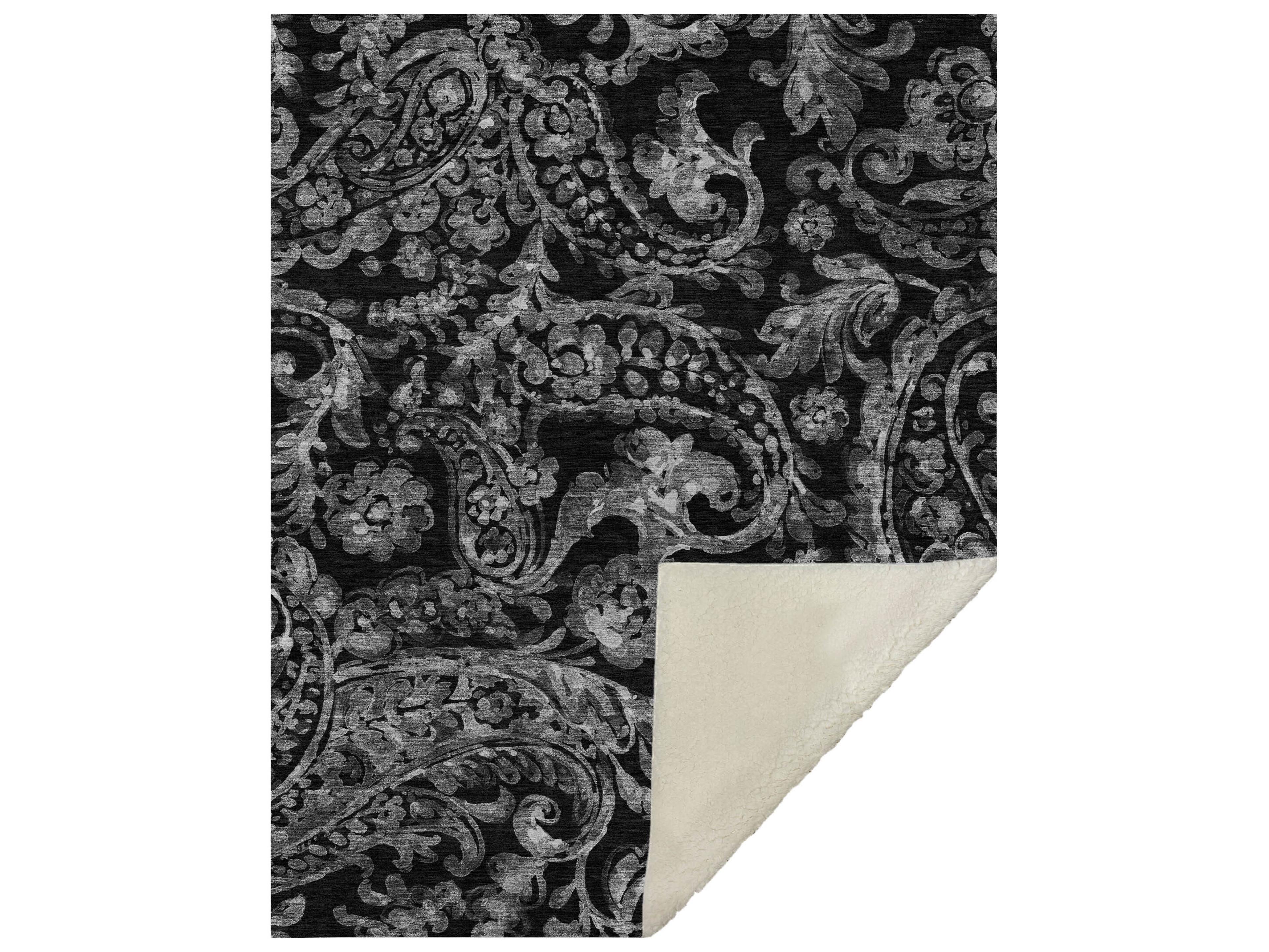 Dalyn Sherpa Black Polyester Throw