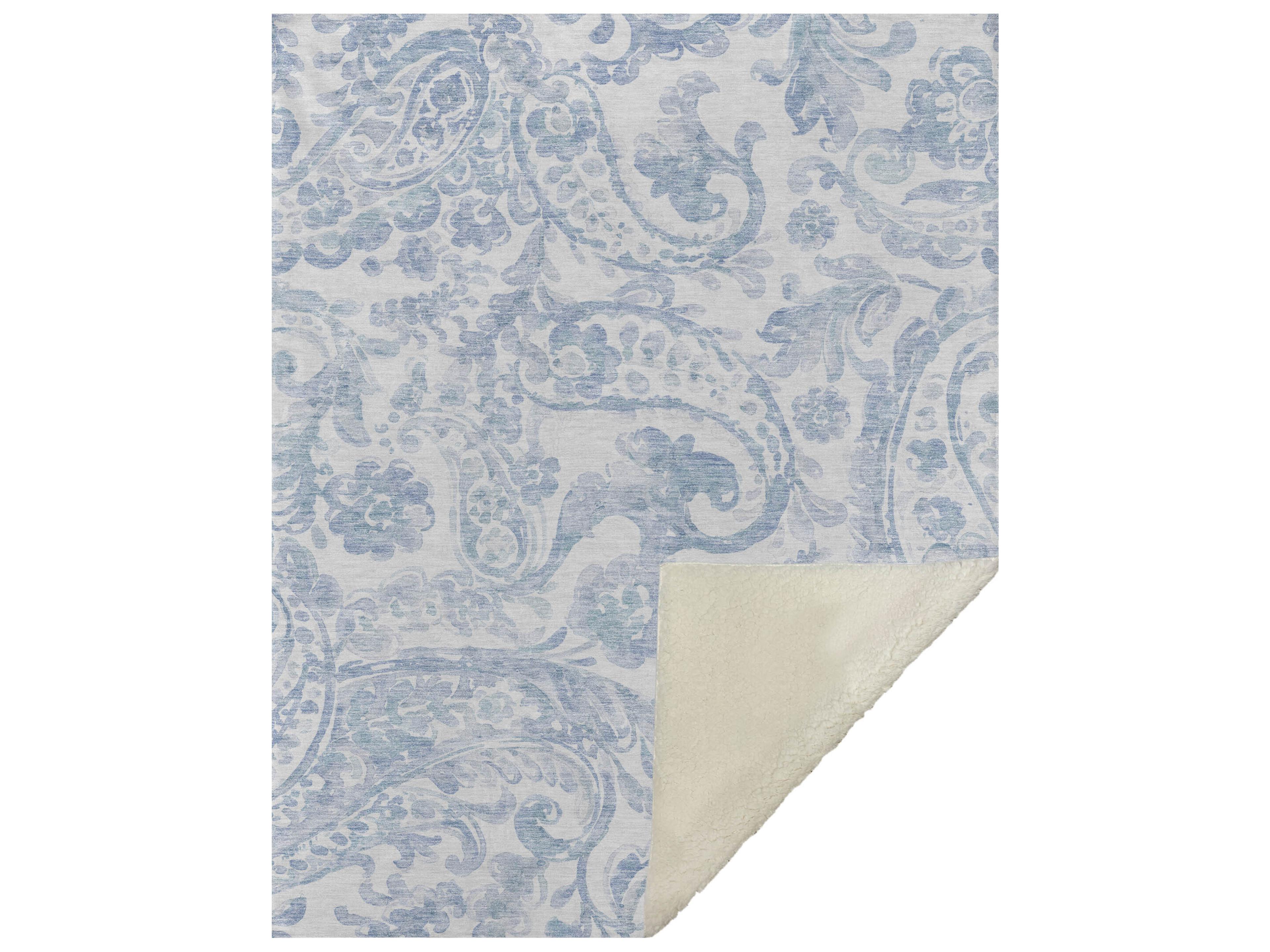 Sherpa Blue Polyester Throw