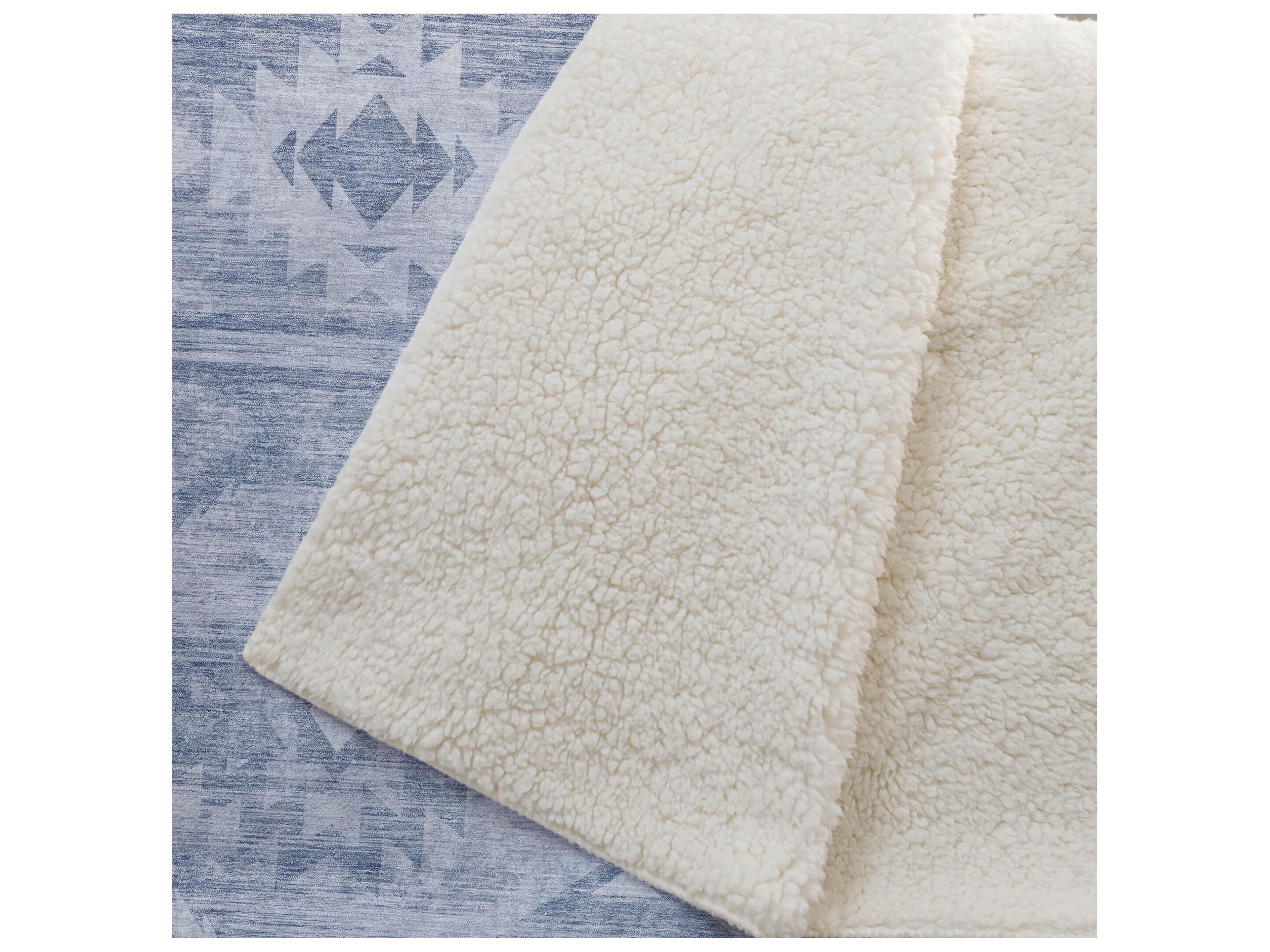 Dalyn Sherpa Blue Polyester Throw