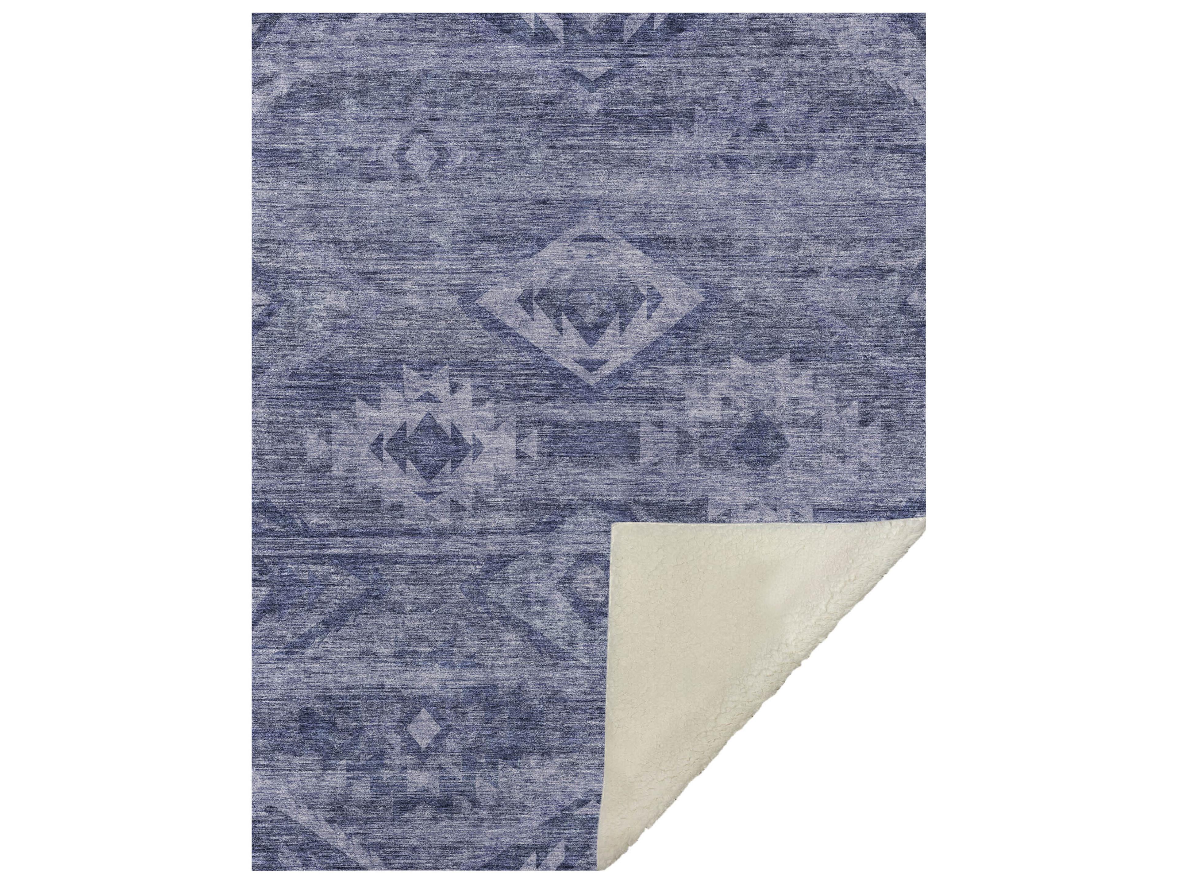 Dalyn Sherpa Blue Polyester Throw