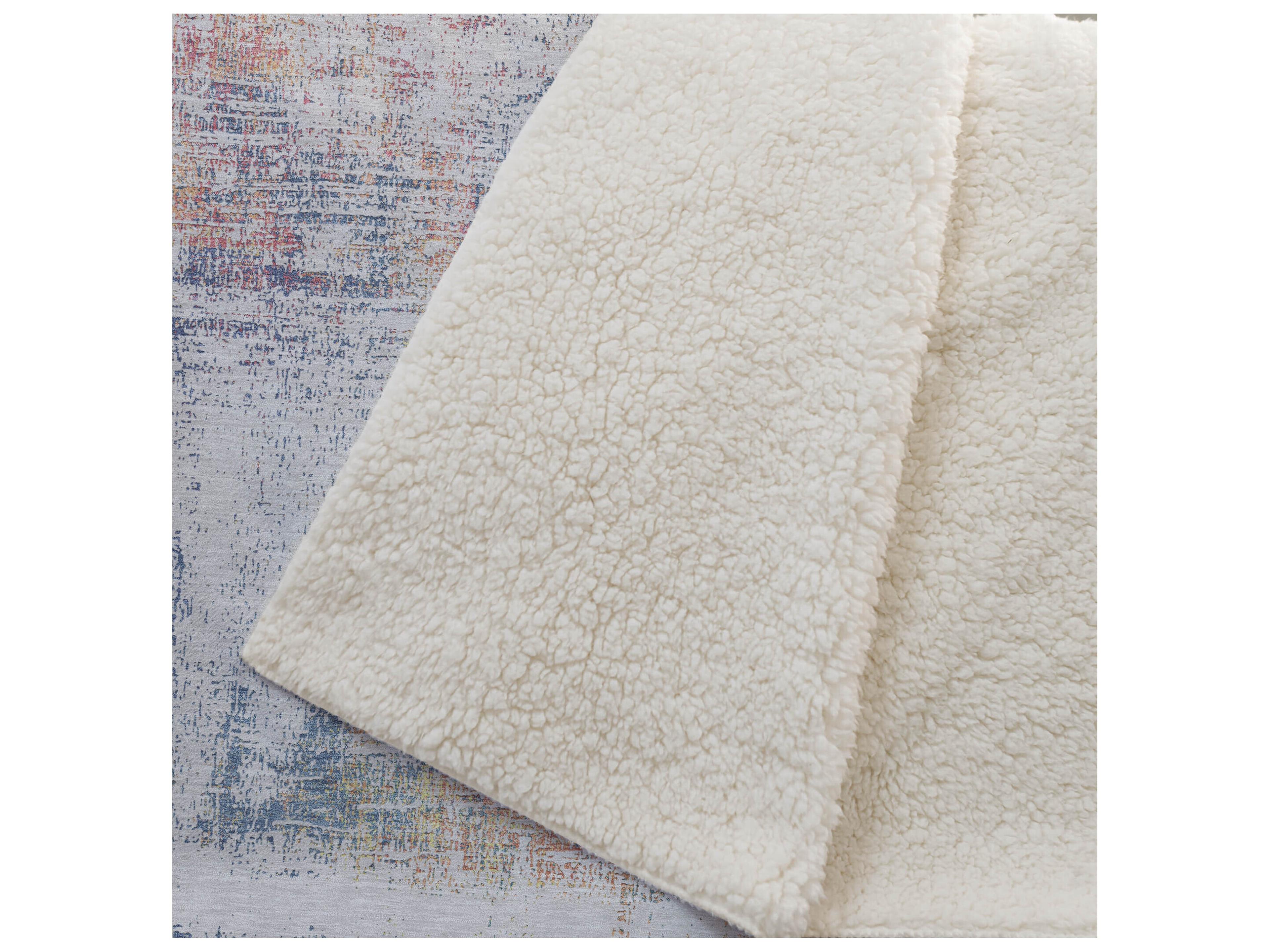 Dalyn Sherpa Ivory Polyester Throw