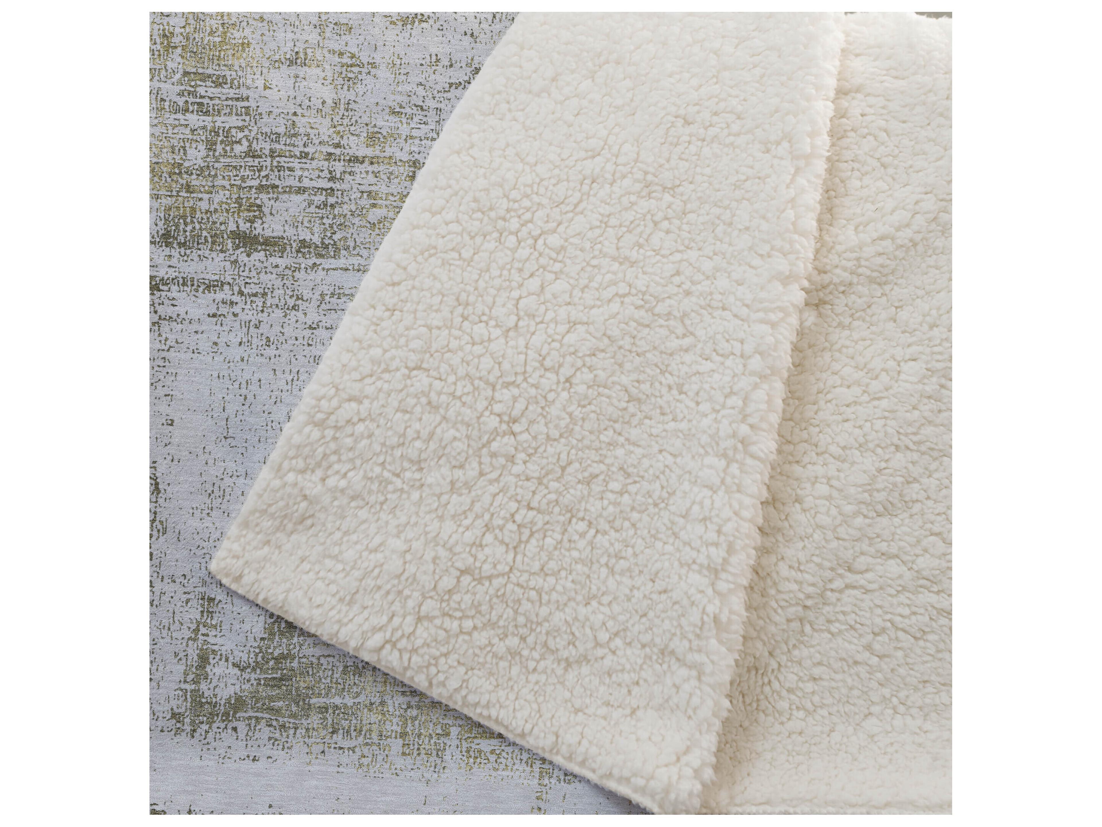 Dalyn Sherpa Ivory Polyester Throw