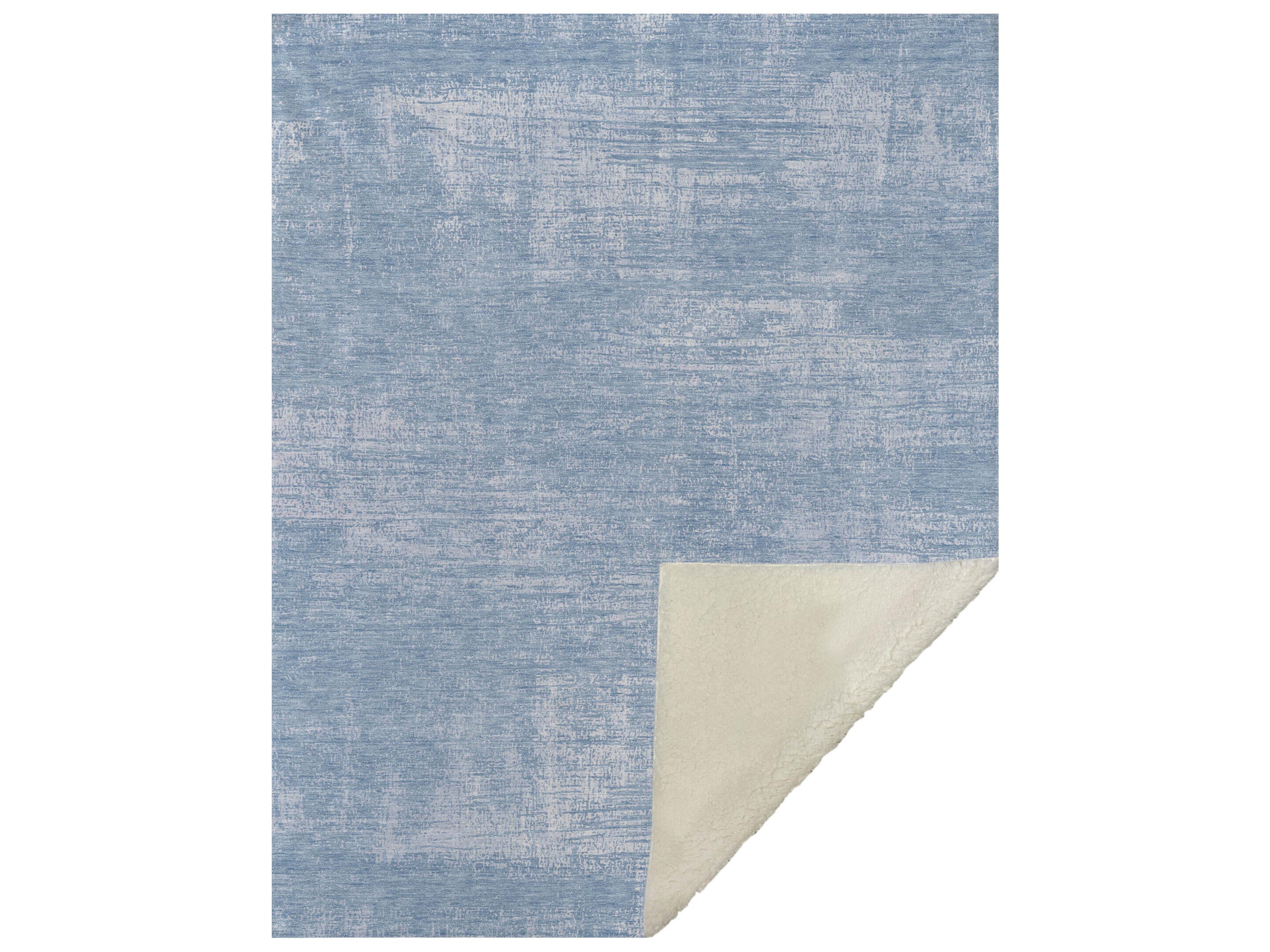 Sherpa Blue Polyester Throw