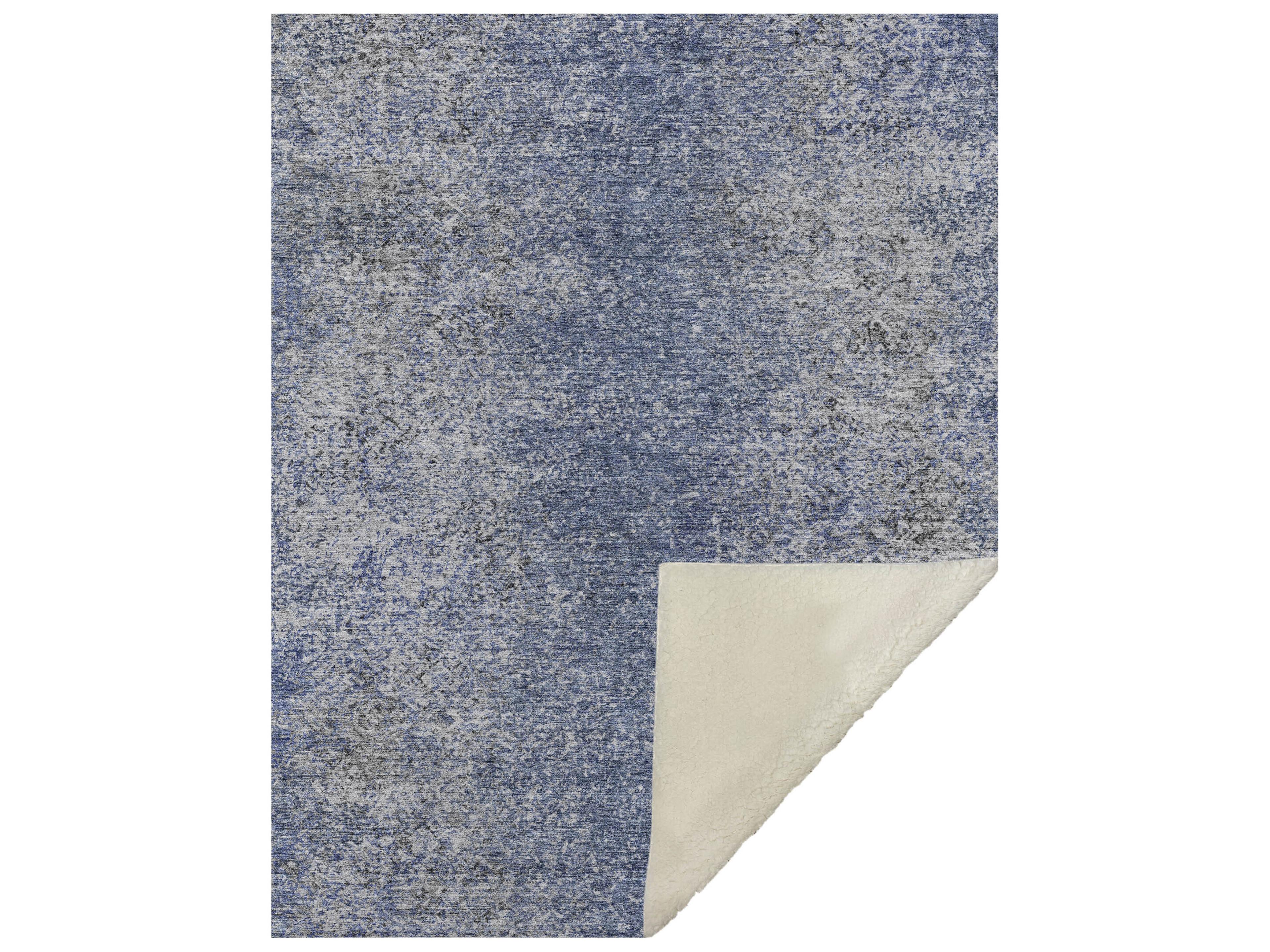 Sherpa Blue Polyester Throw