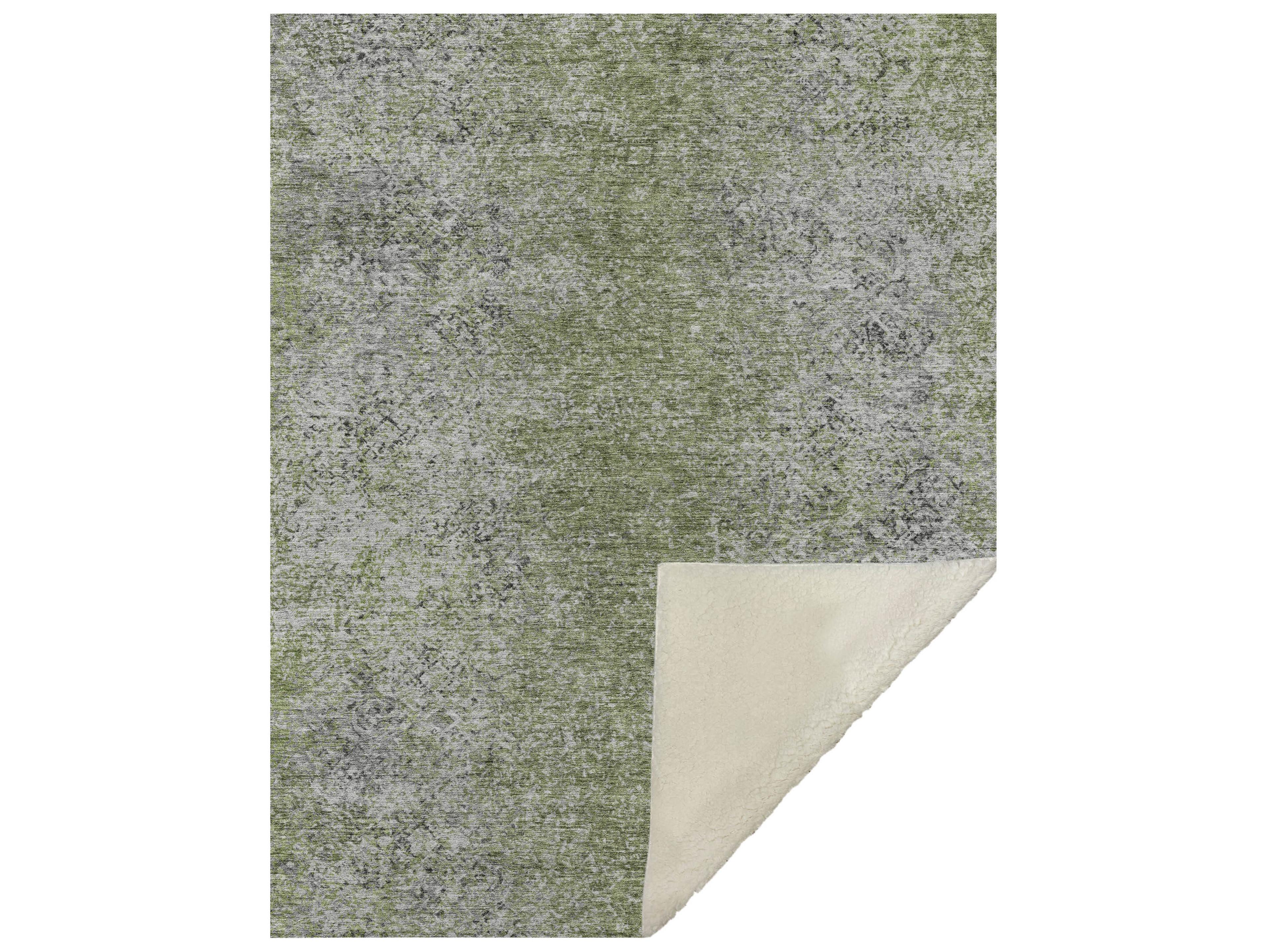 Dalyn Sherpa Green Polyester Throw