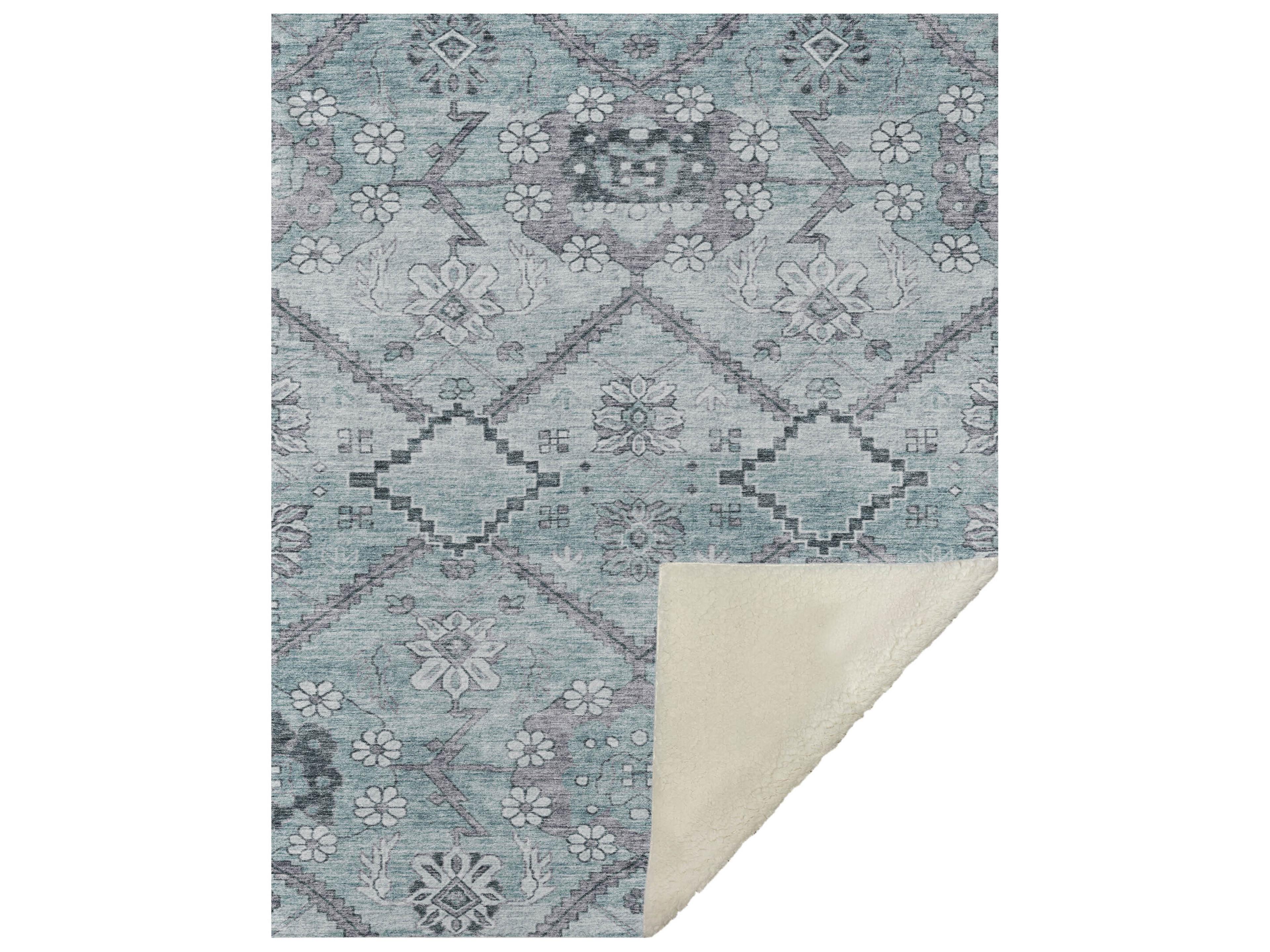 Dalyn Sherpa Teal Polyester Throw