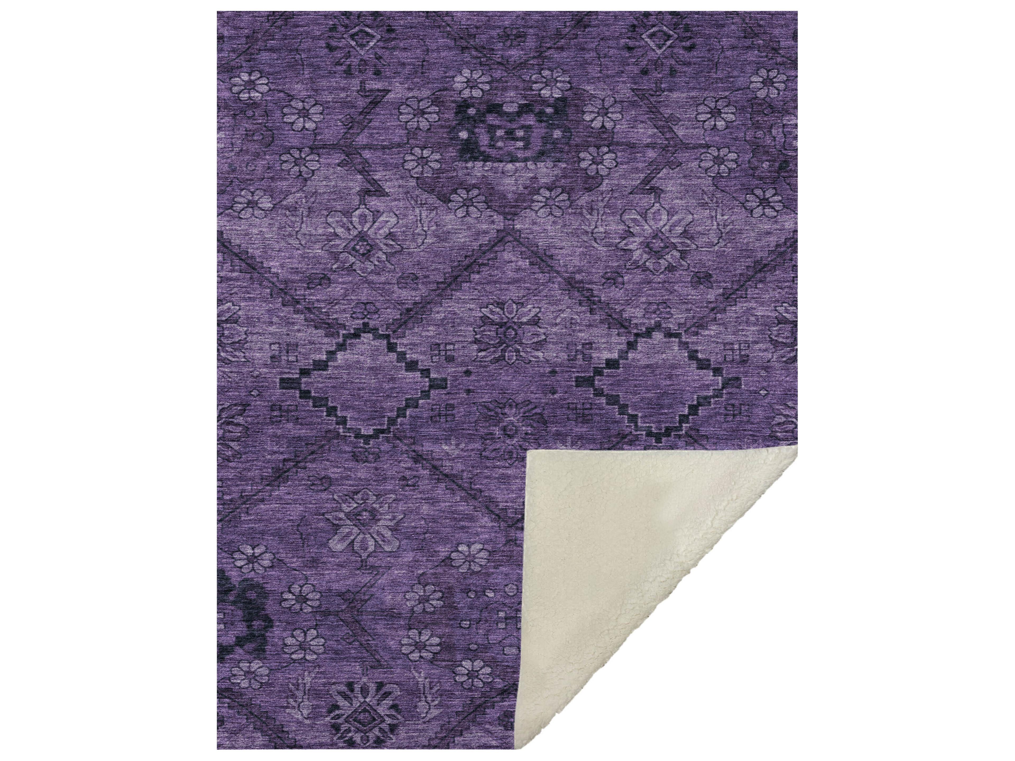 Sherpa Purple Polyester Throw