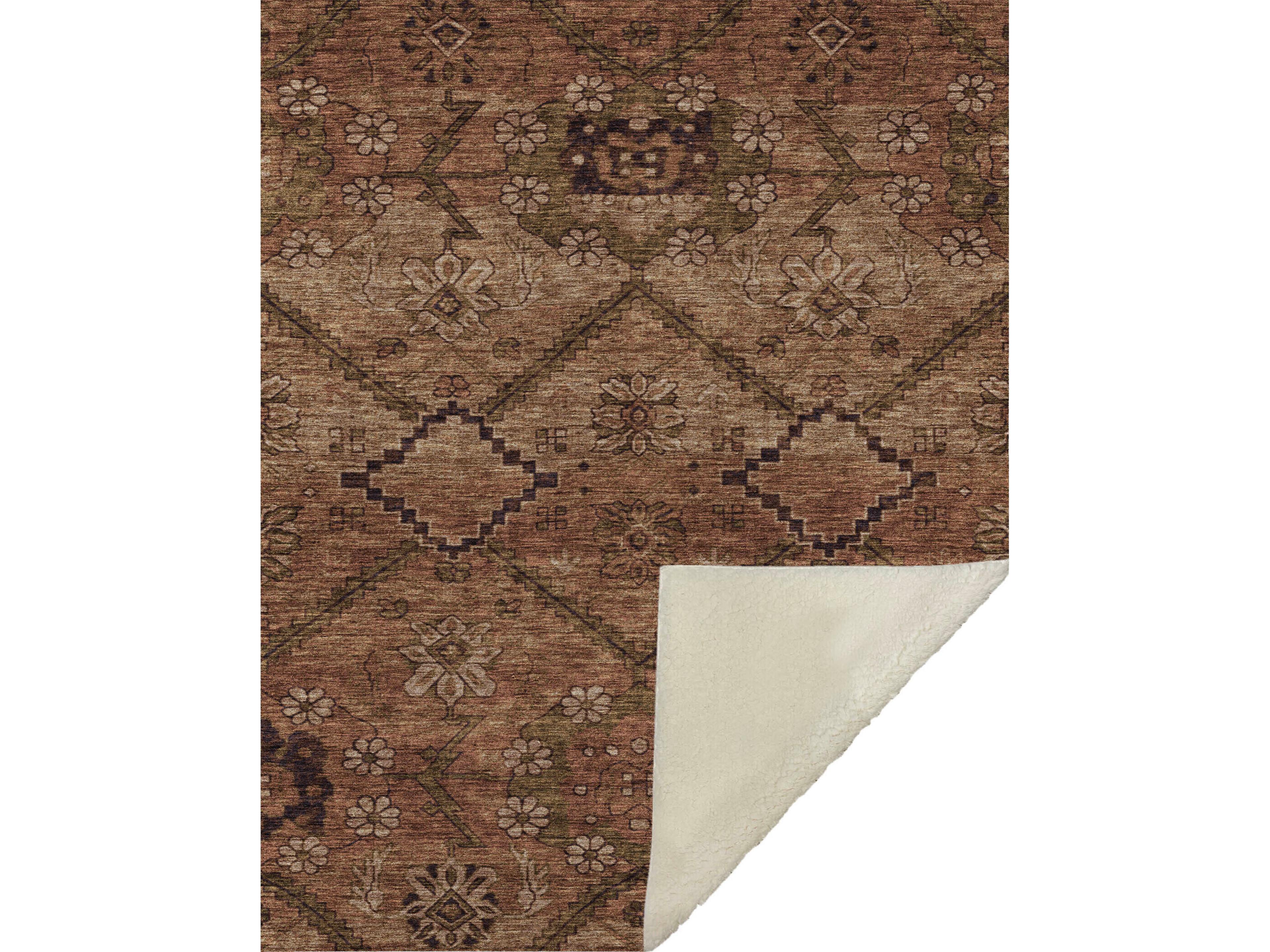 Dalyn Sherpa Orange Polyester Throw