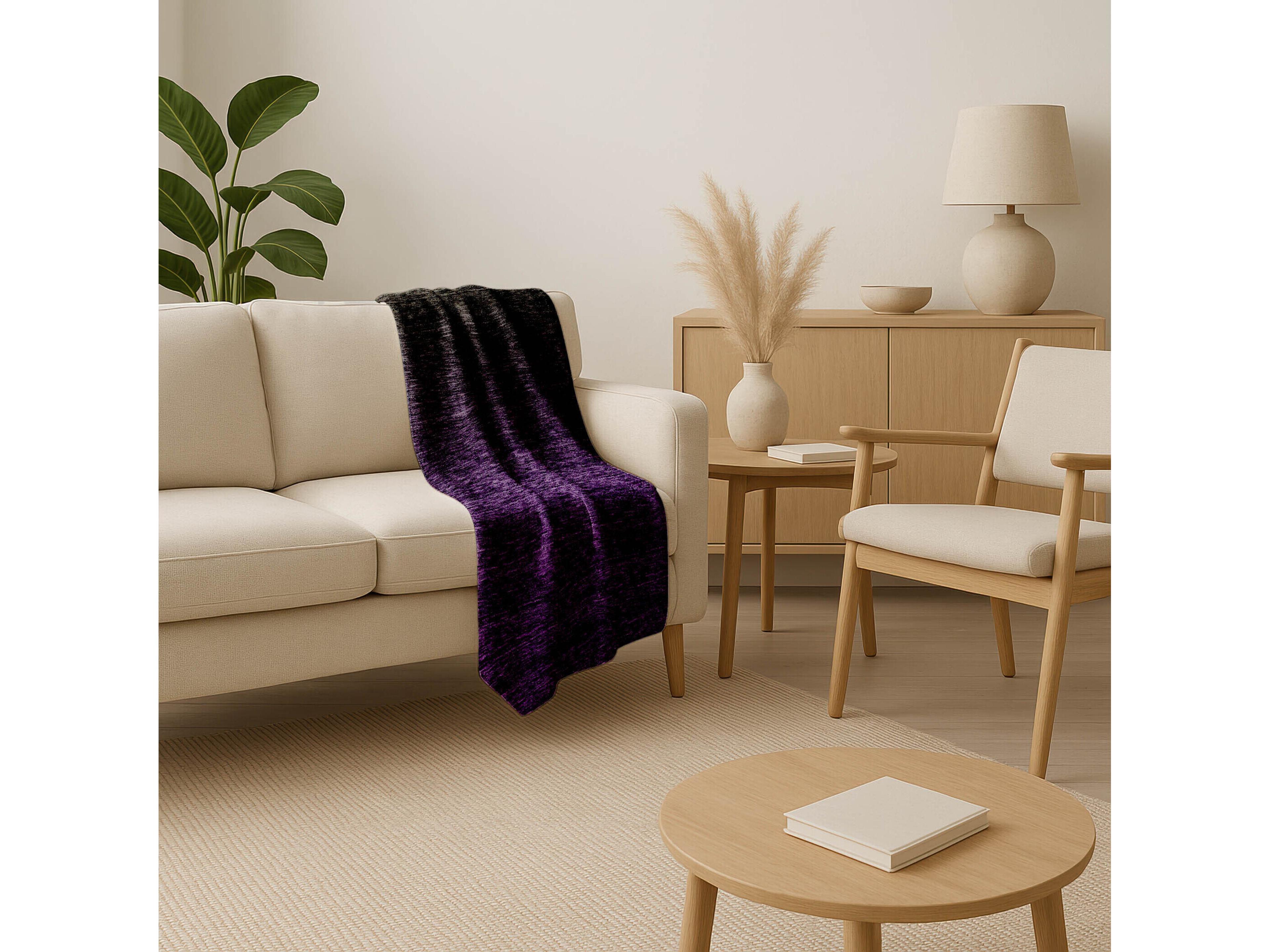 Dalyn Sherpa Purple Polyester Throw