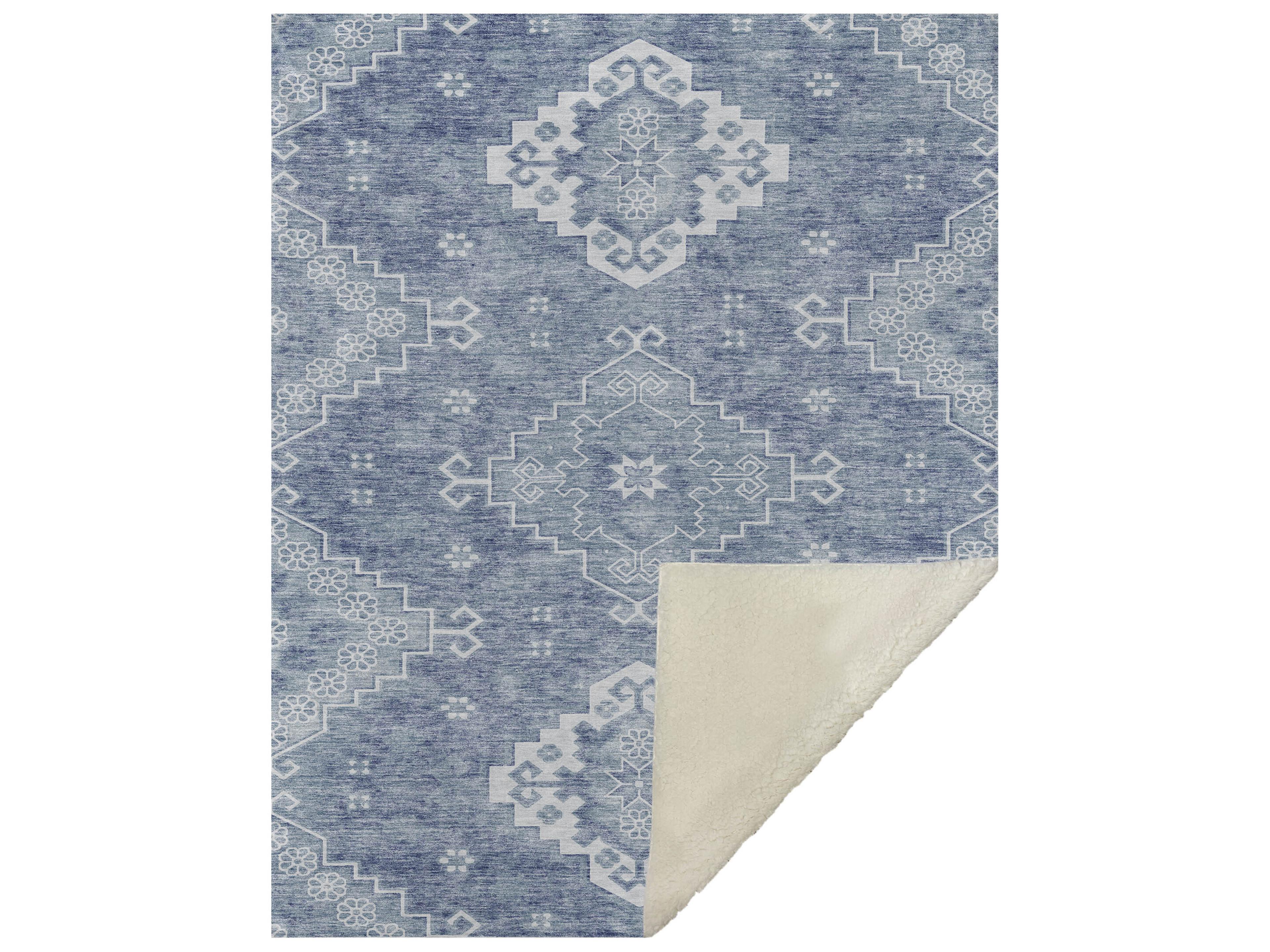 Dalyn Sherpa Blue Polyester Throw