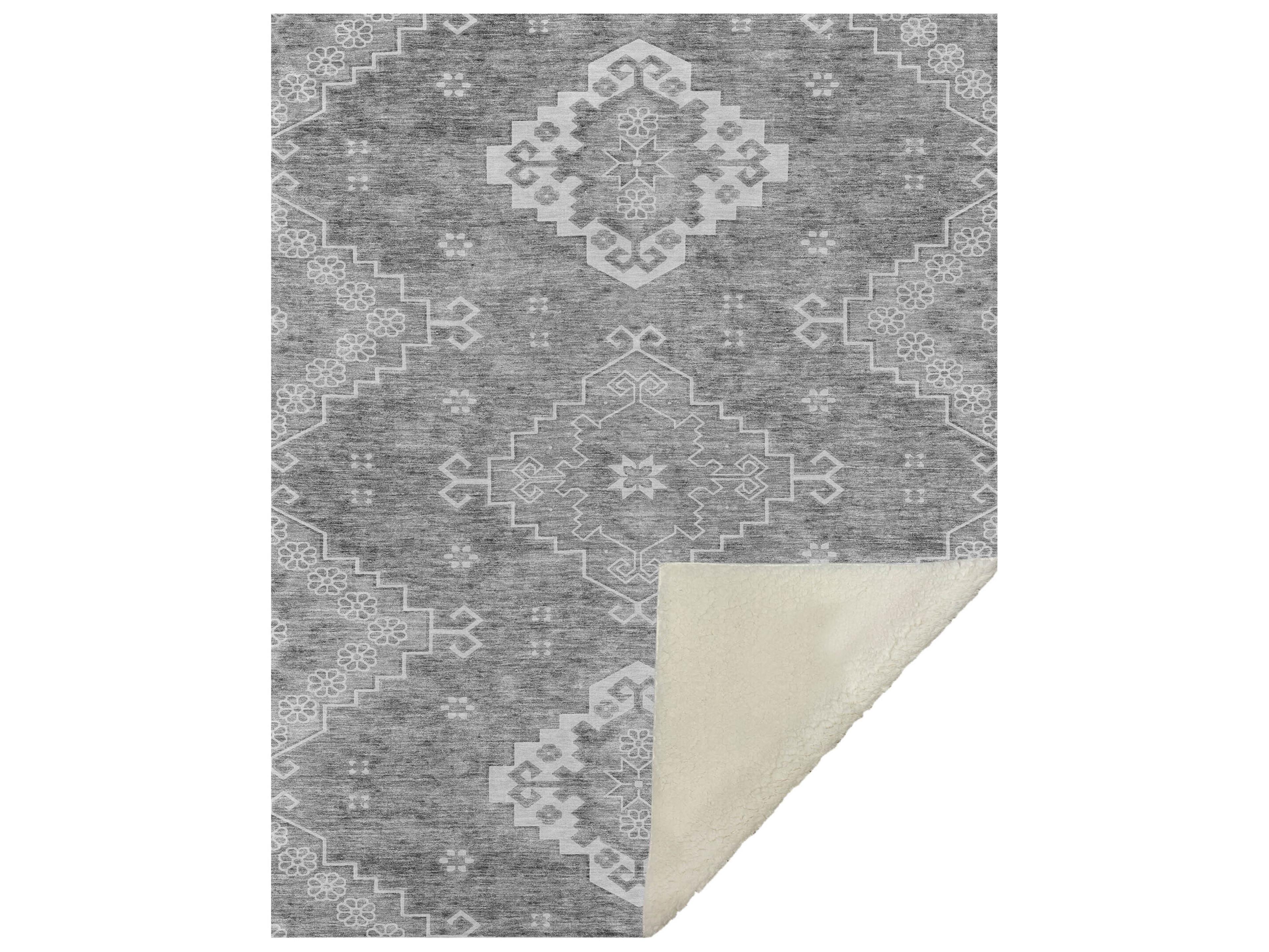 Dalyn Sherpa Gray Polyester Throw