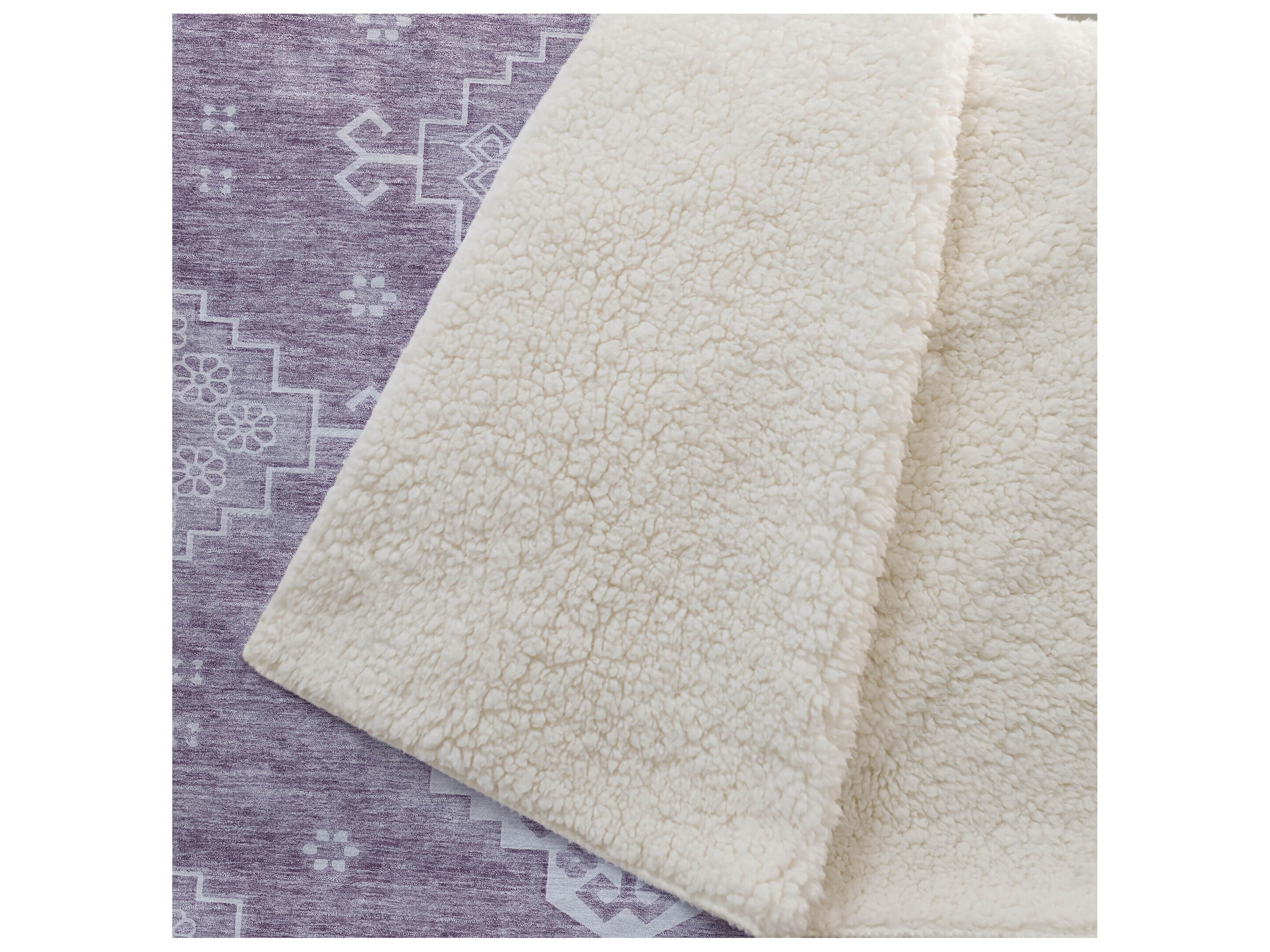 Dalyn Sherpa Purple Polyester Throw
