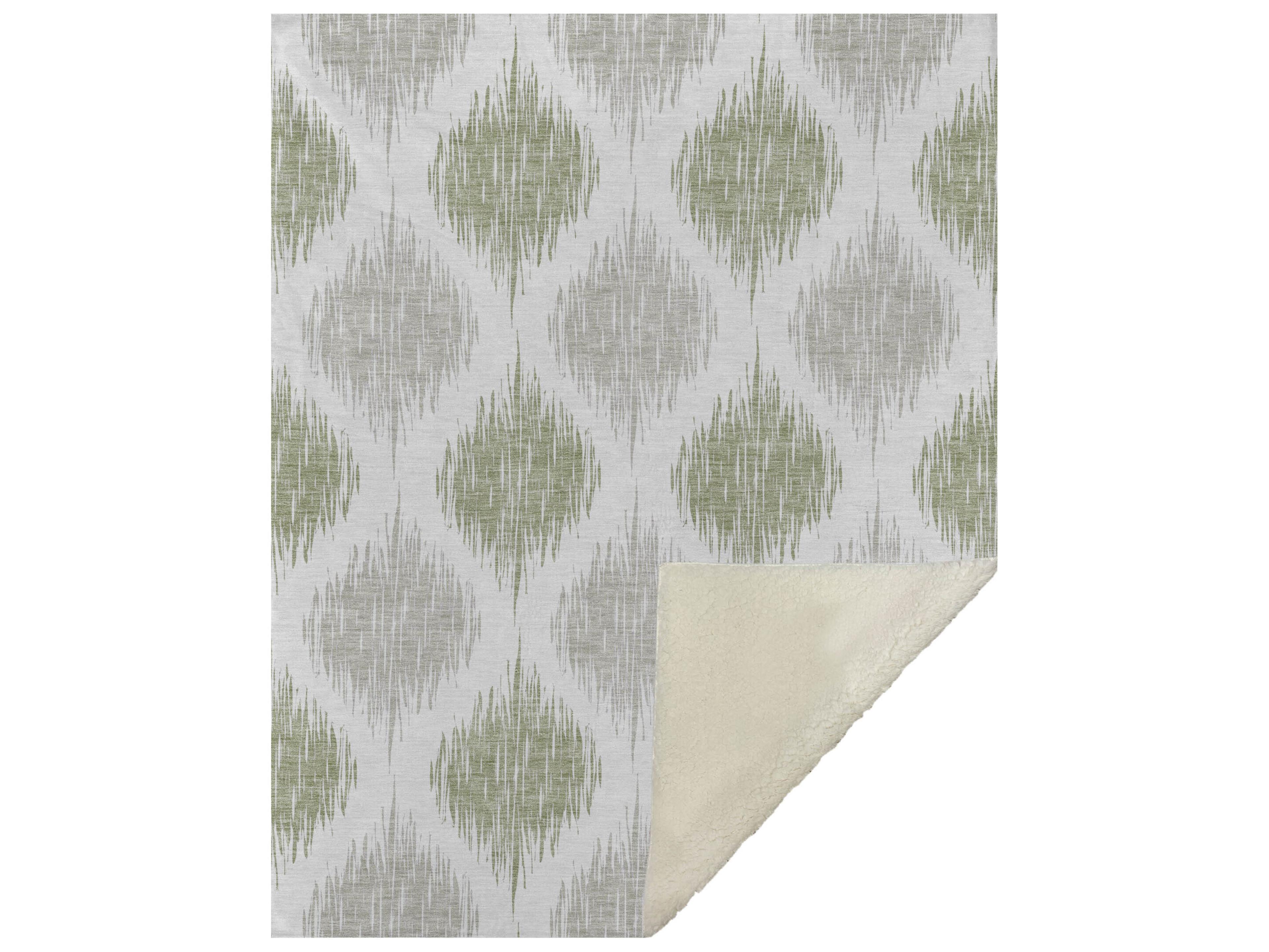 Sherpa Green Polyester Throw