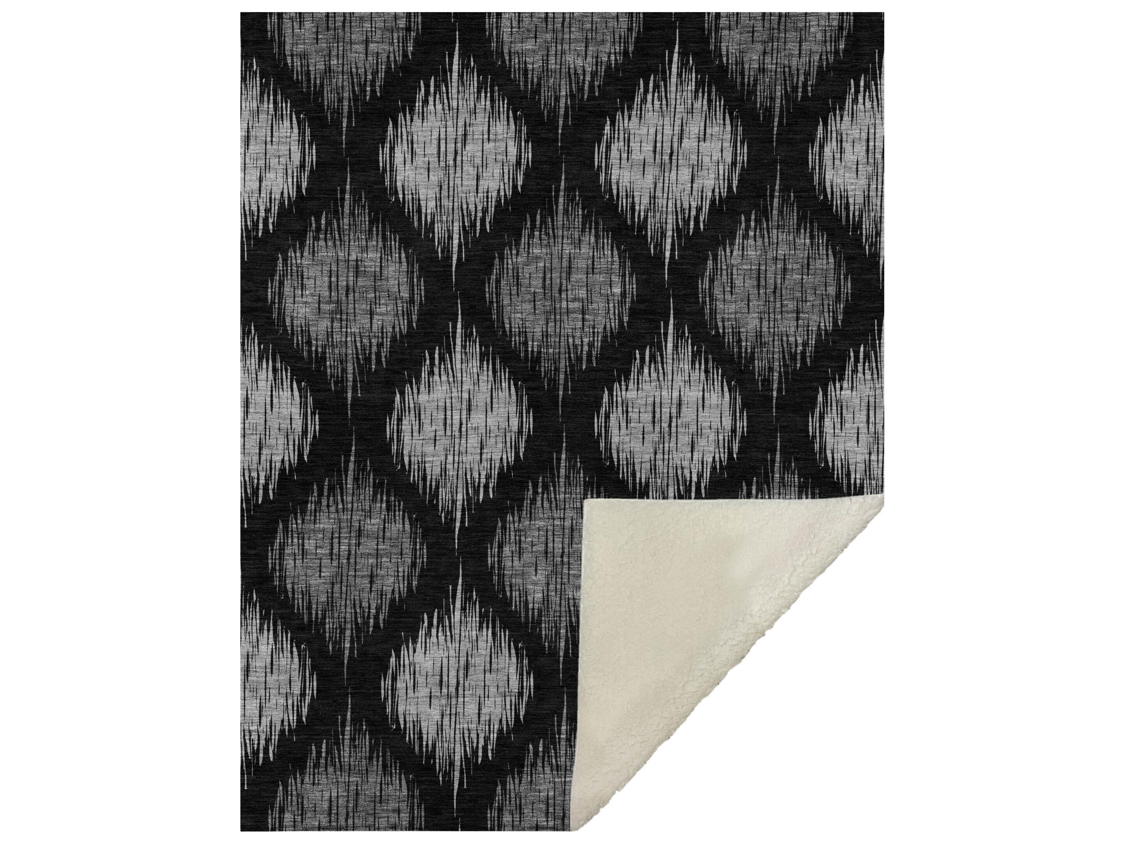 Sherpa Black Polyester Throw