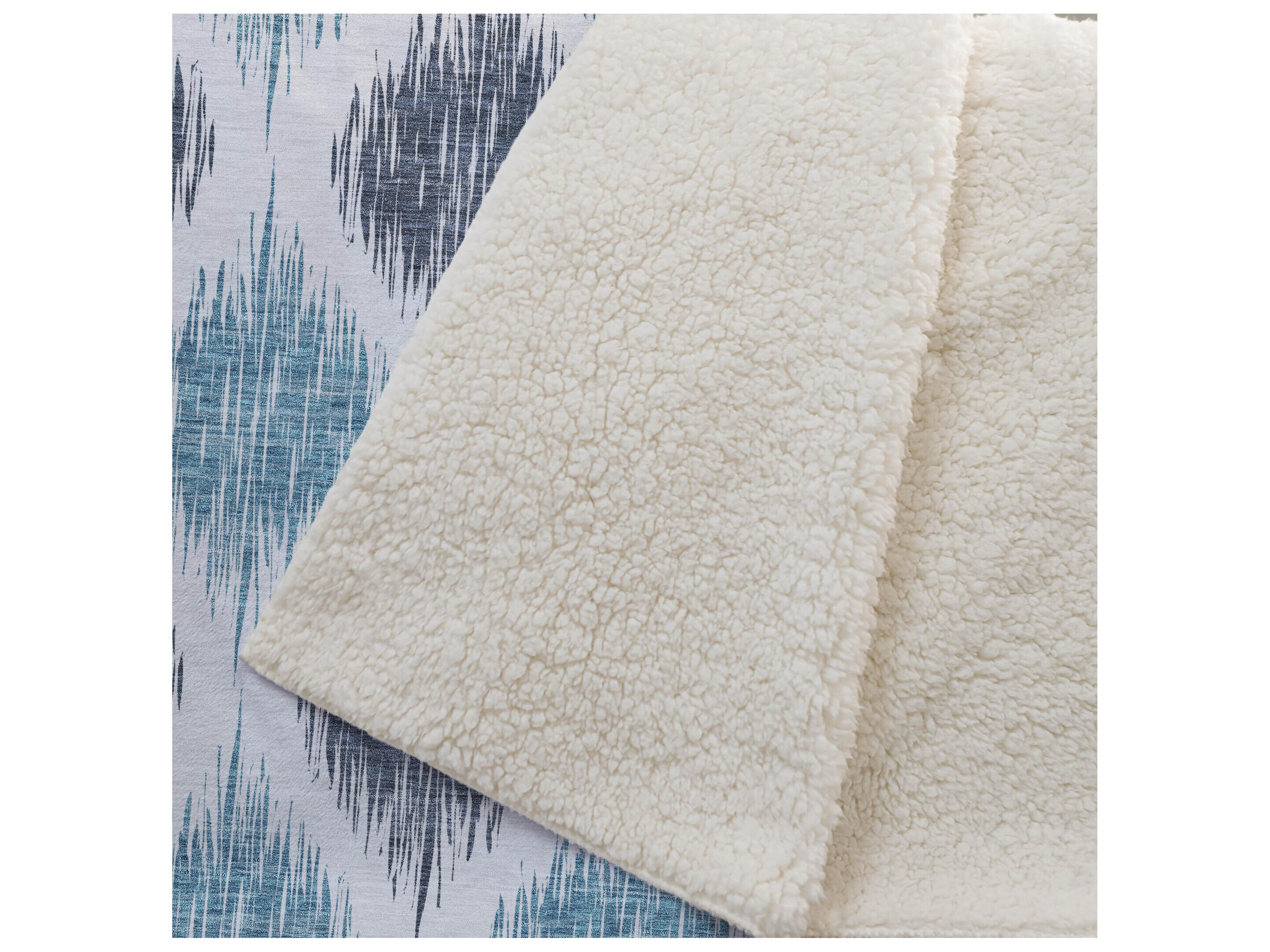 Dalyn Sherpa Blue Polyester Throw