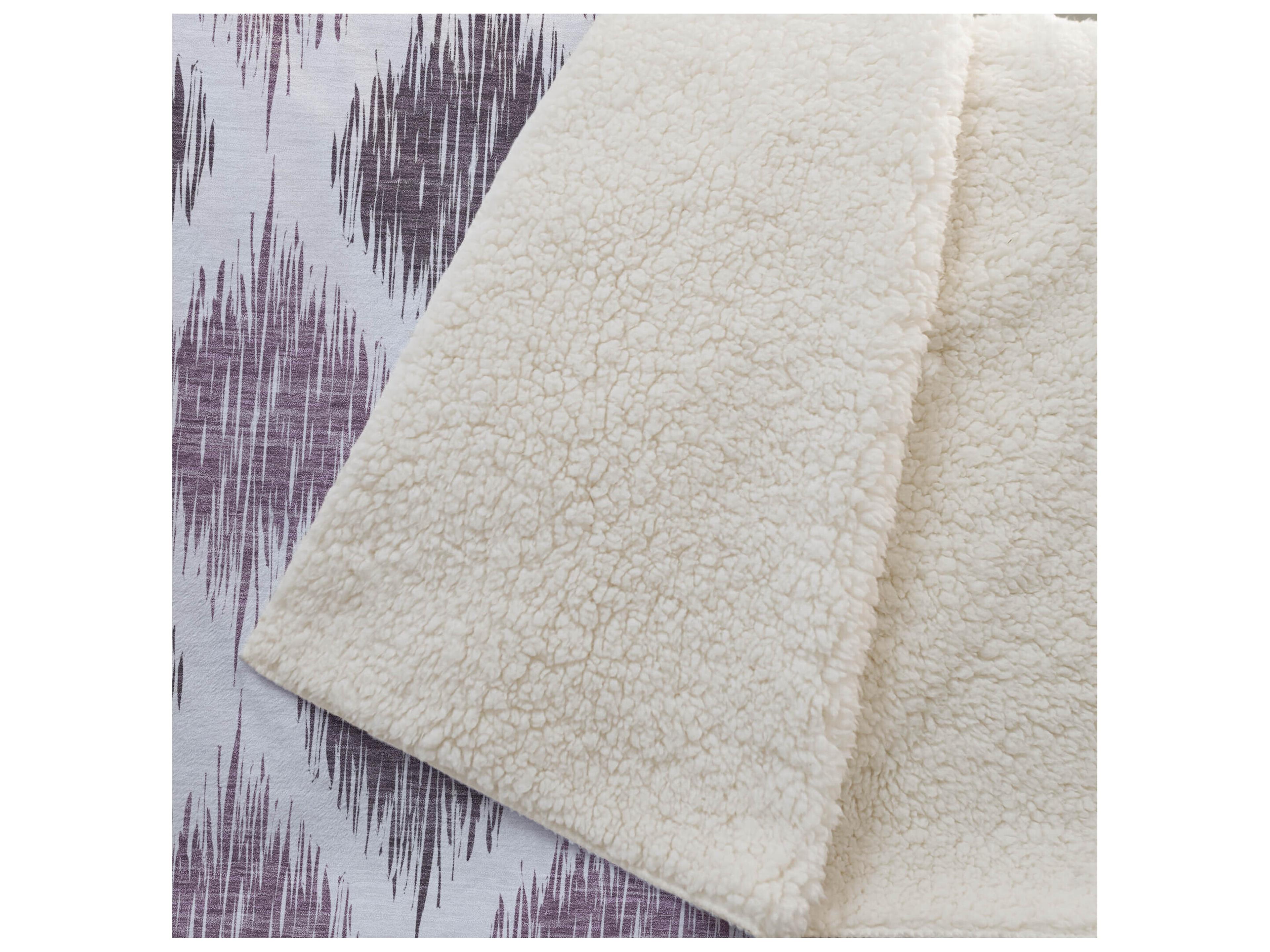 Dalyn Sherpa Purple Polyester Throw
