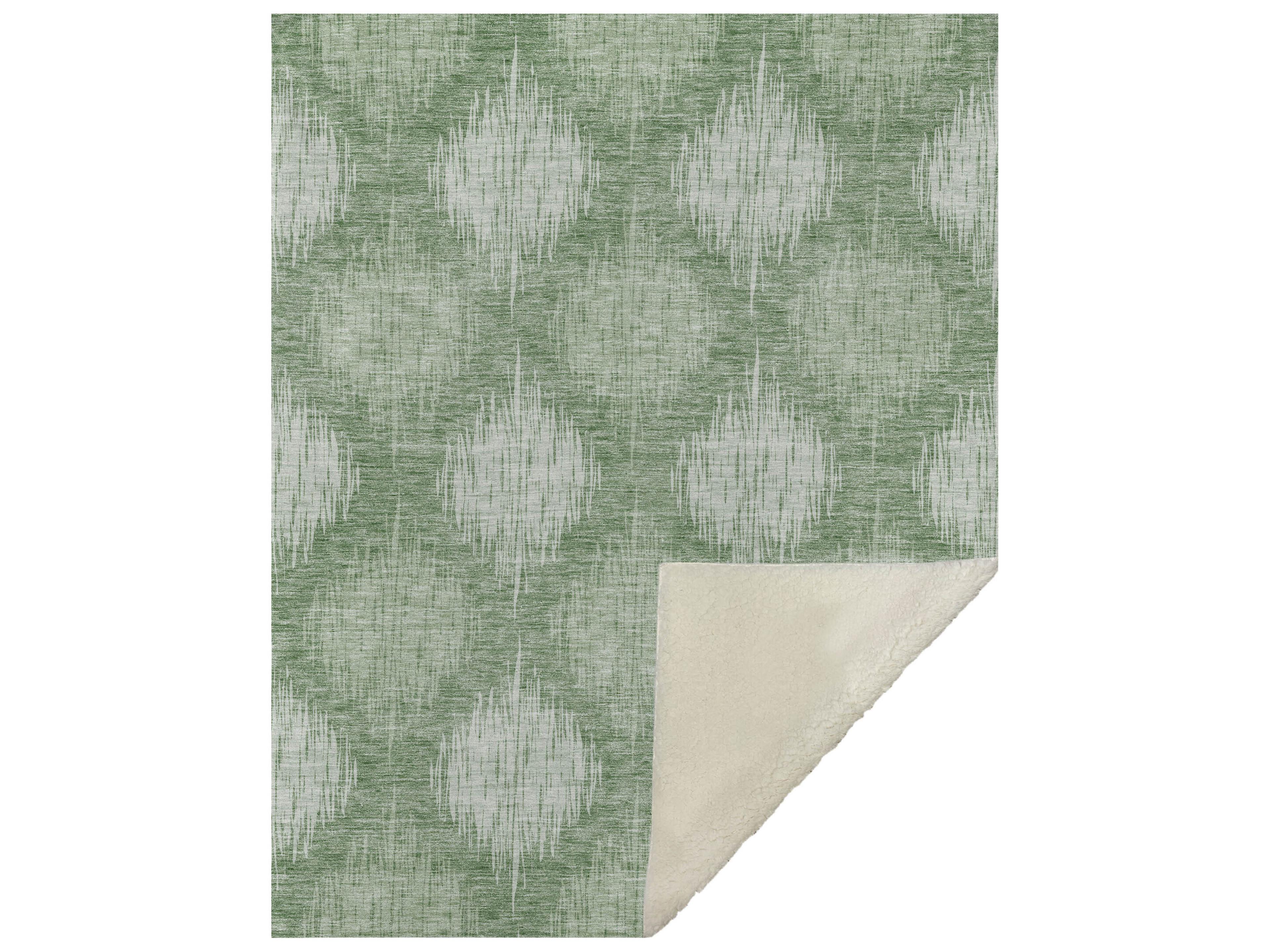 Dalyn Sherpa Green Polyester Throw