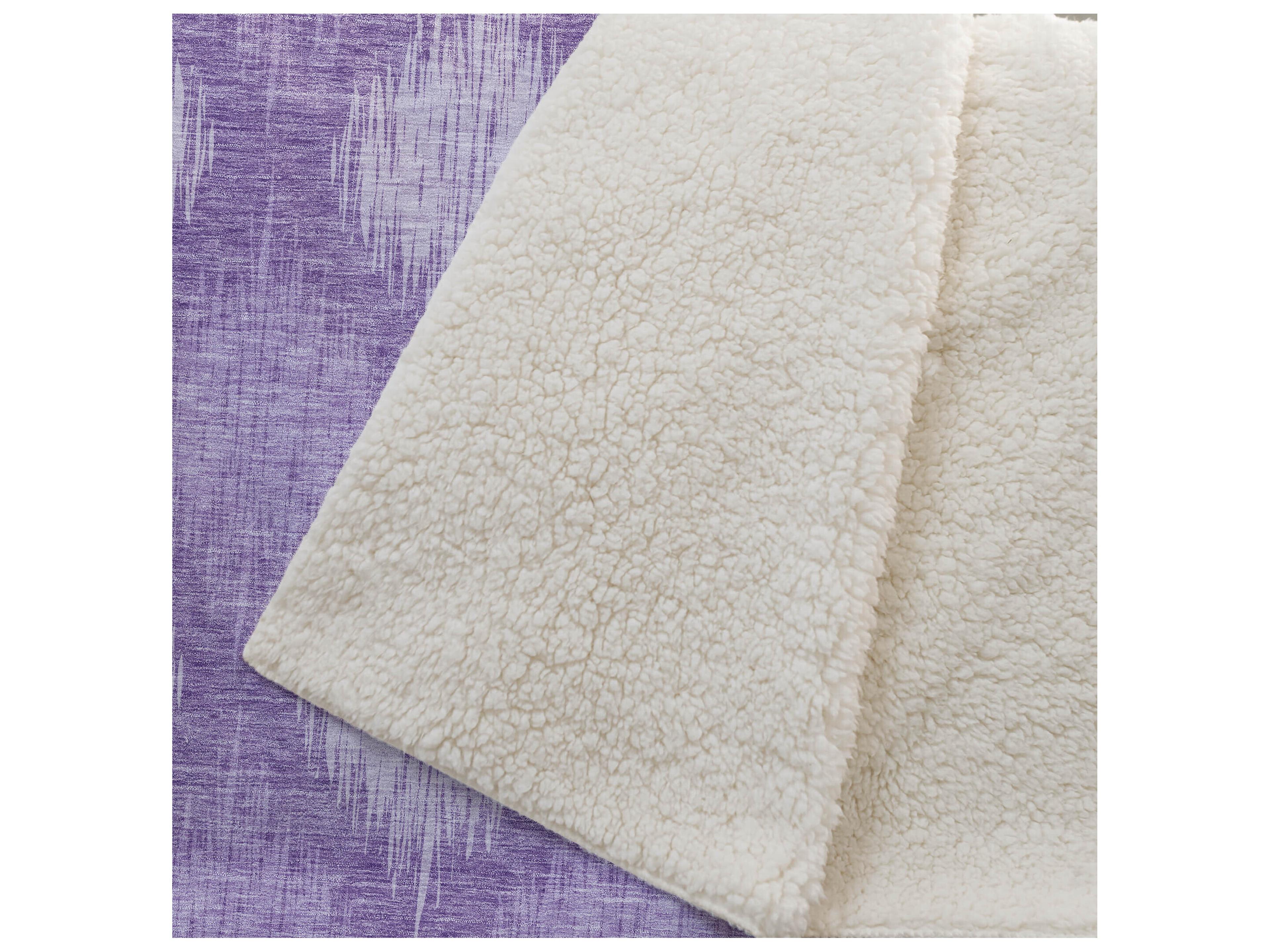 Dalyn Sherpa Purple Polyester Throw