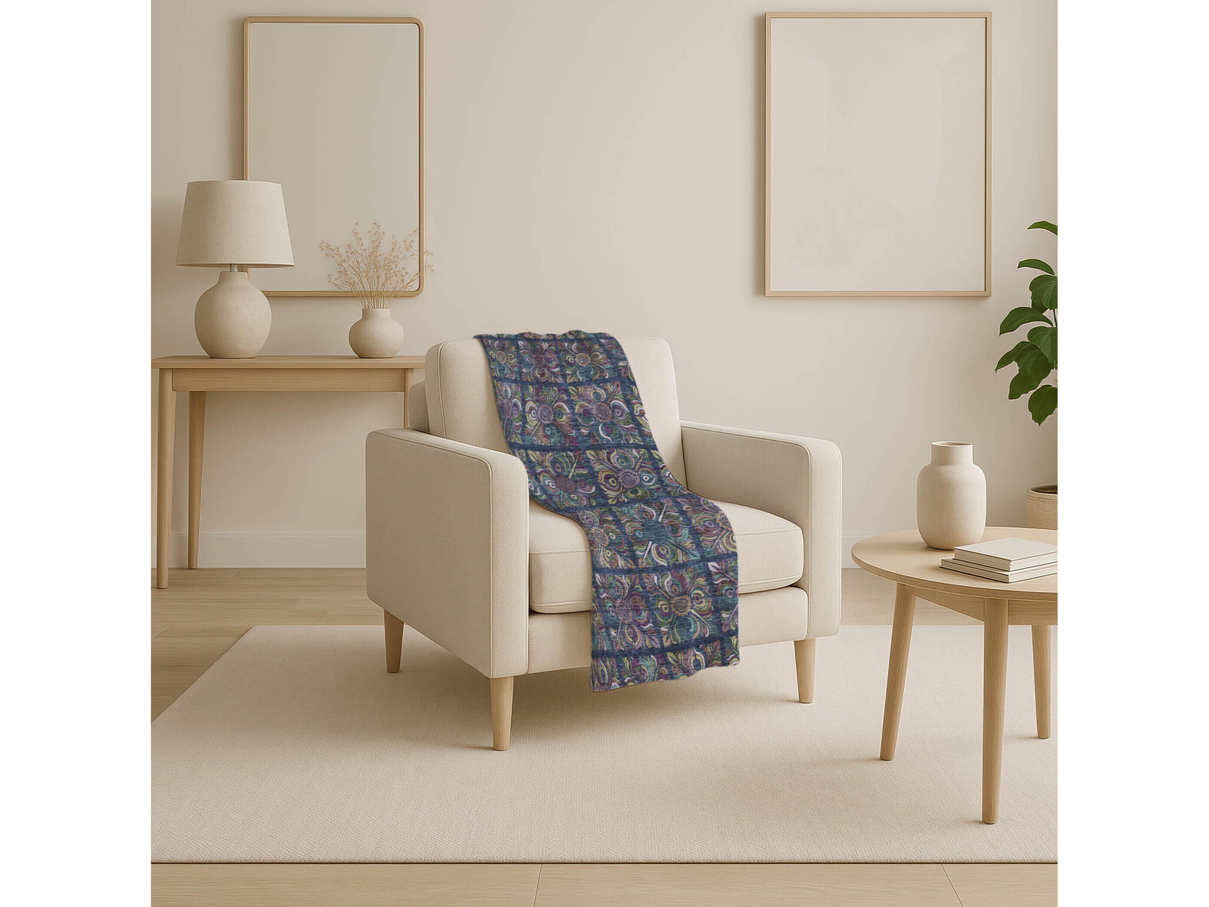 Dalyn Sherpa Blue Polyester Throw