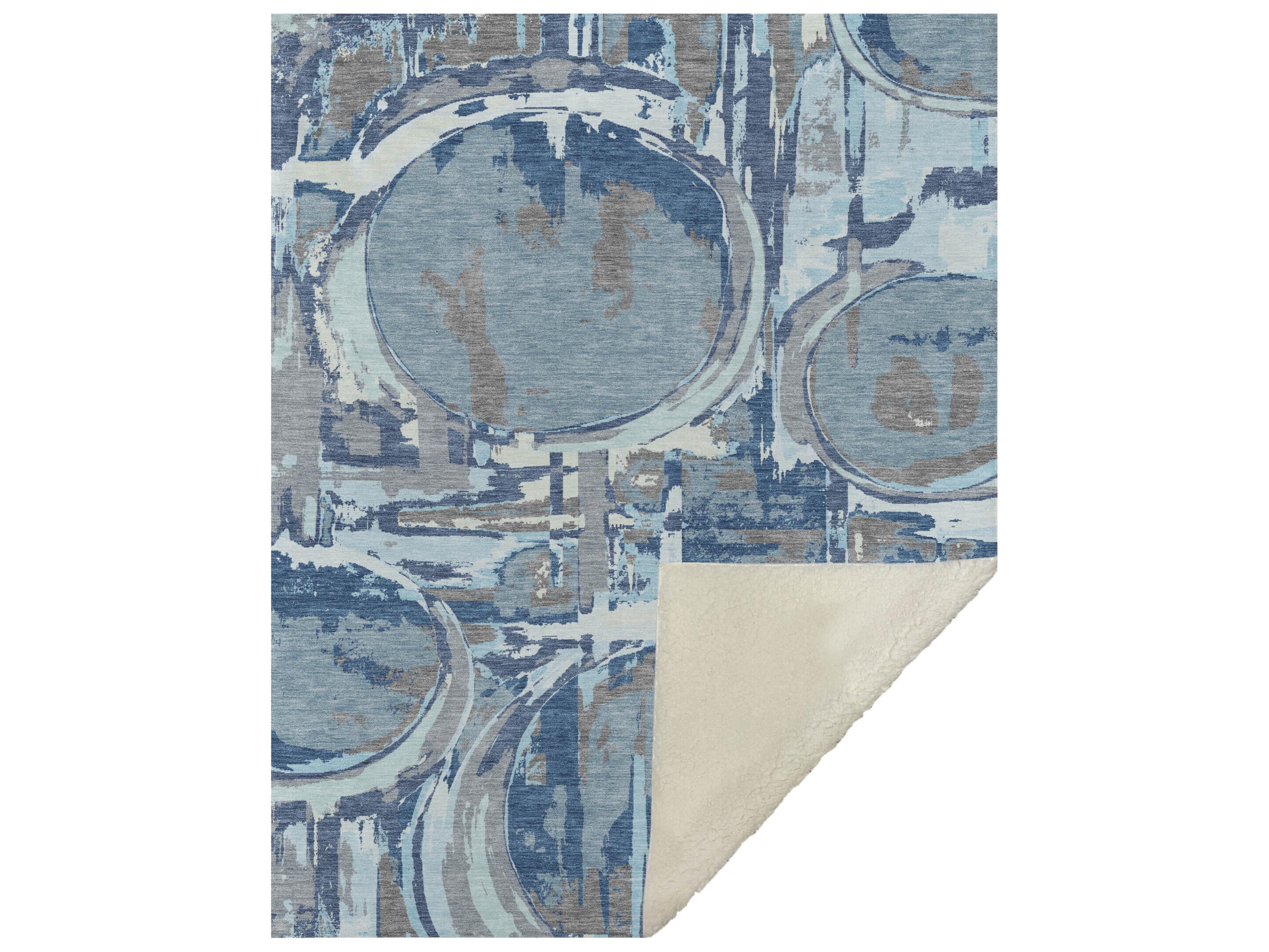 Sherpa Blue Polyester Throw