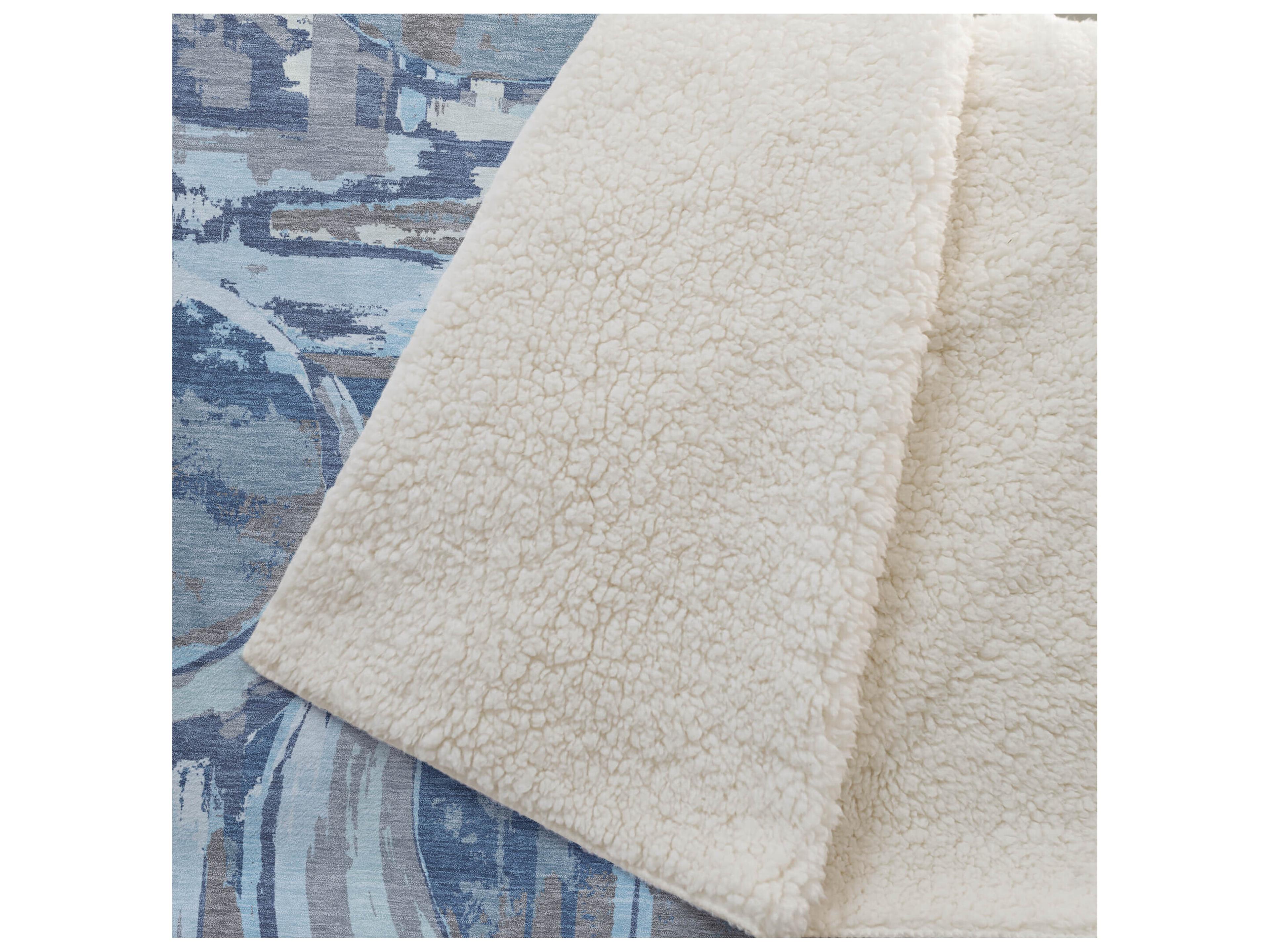 Dalyn Sherpa Blue Polyester Throw