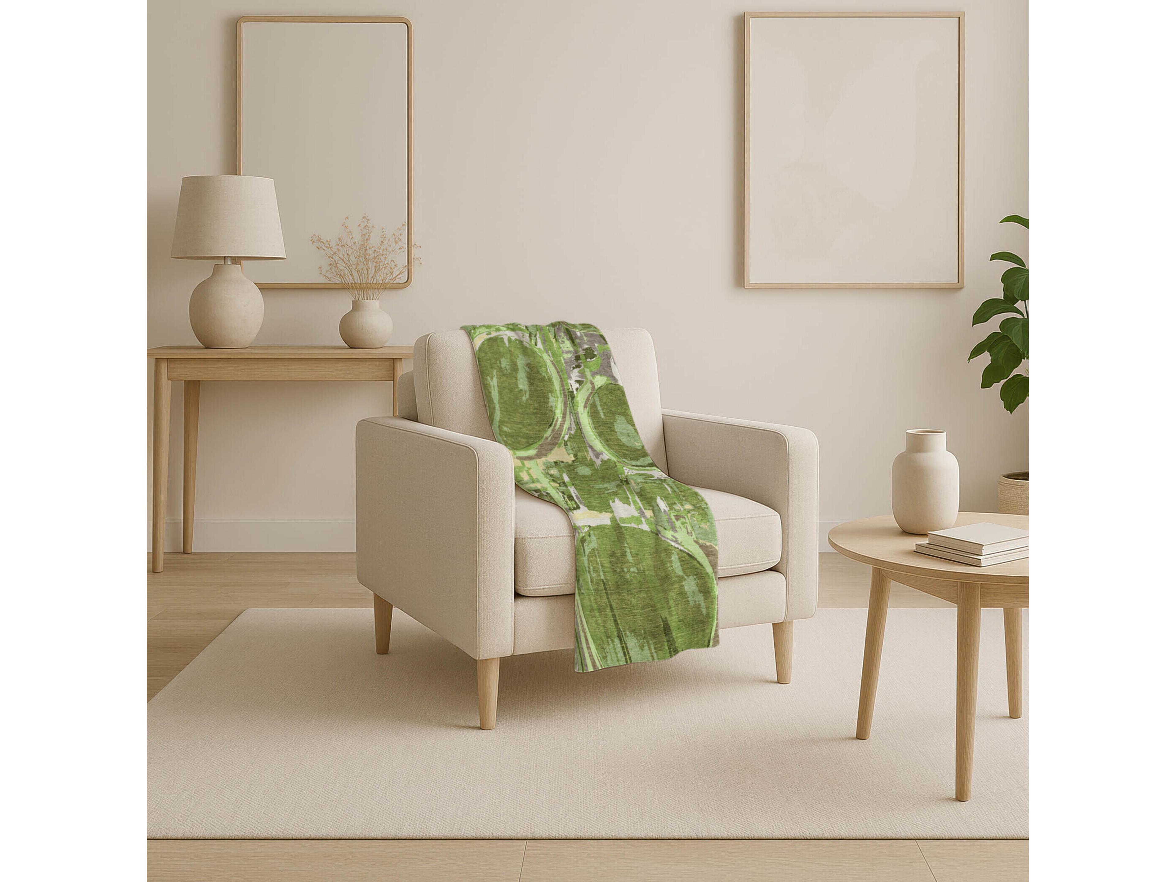 Dalyn Sherpa Green Polyester Throw