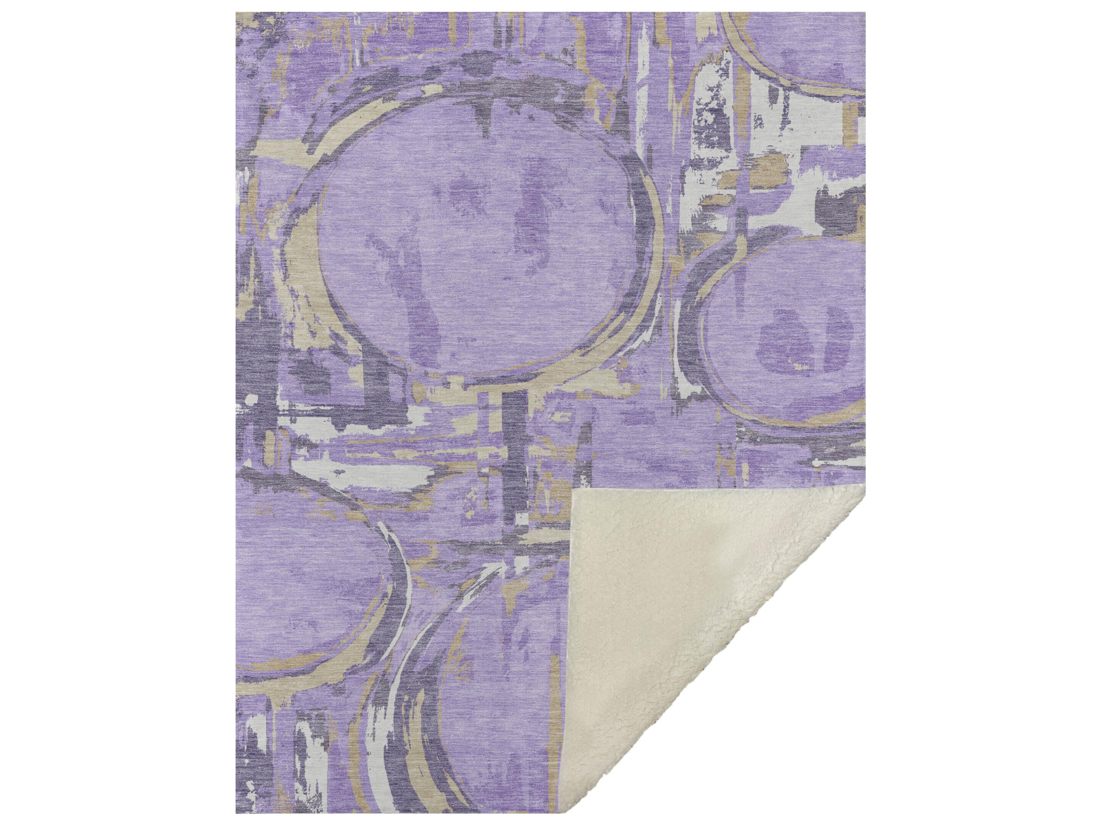 Dalyn Sherpa Purple Polyester Throw