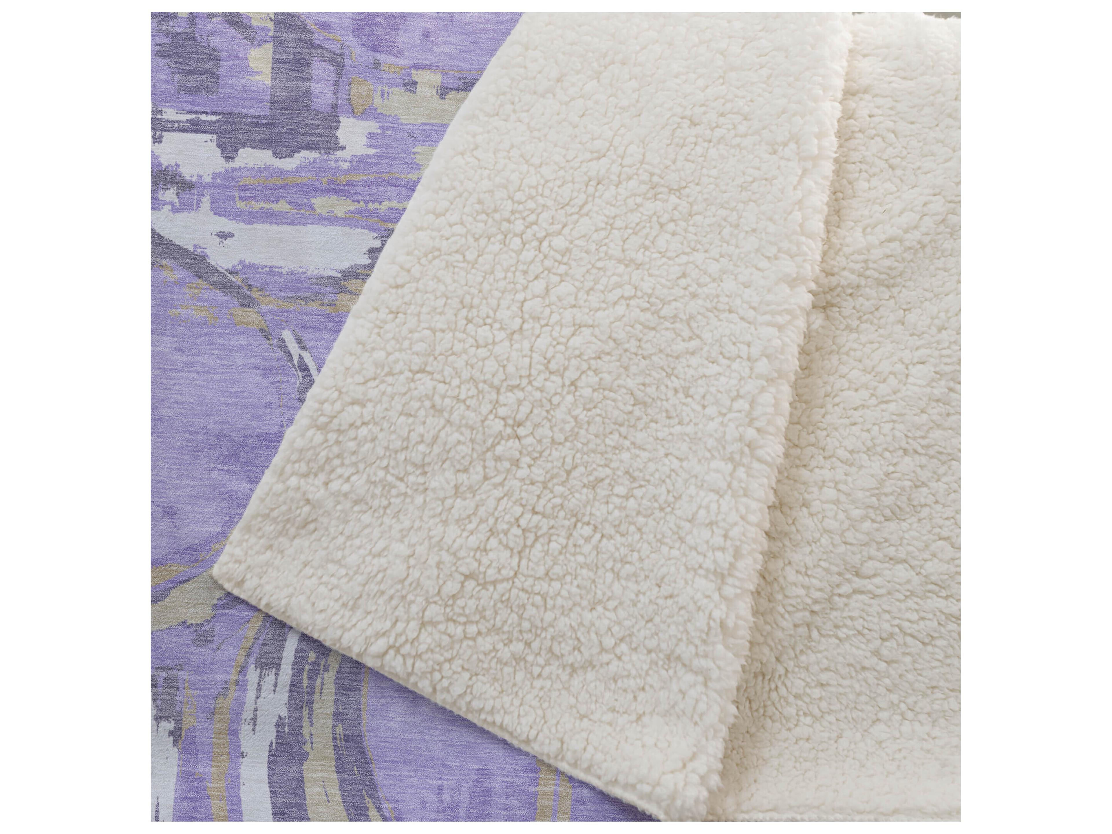 Dalyn Sherpa Purple Polyester Throw