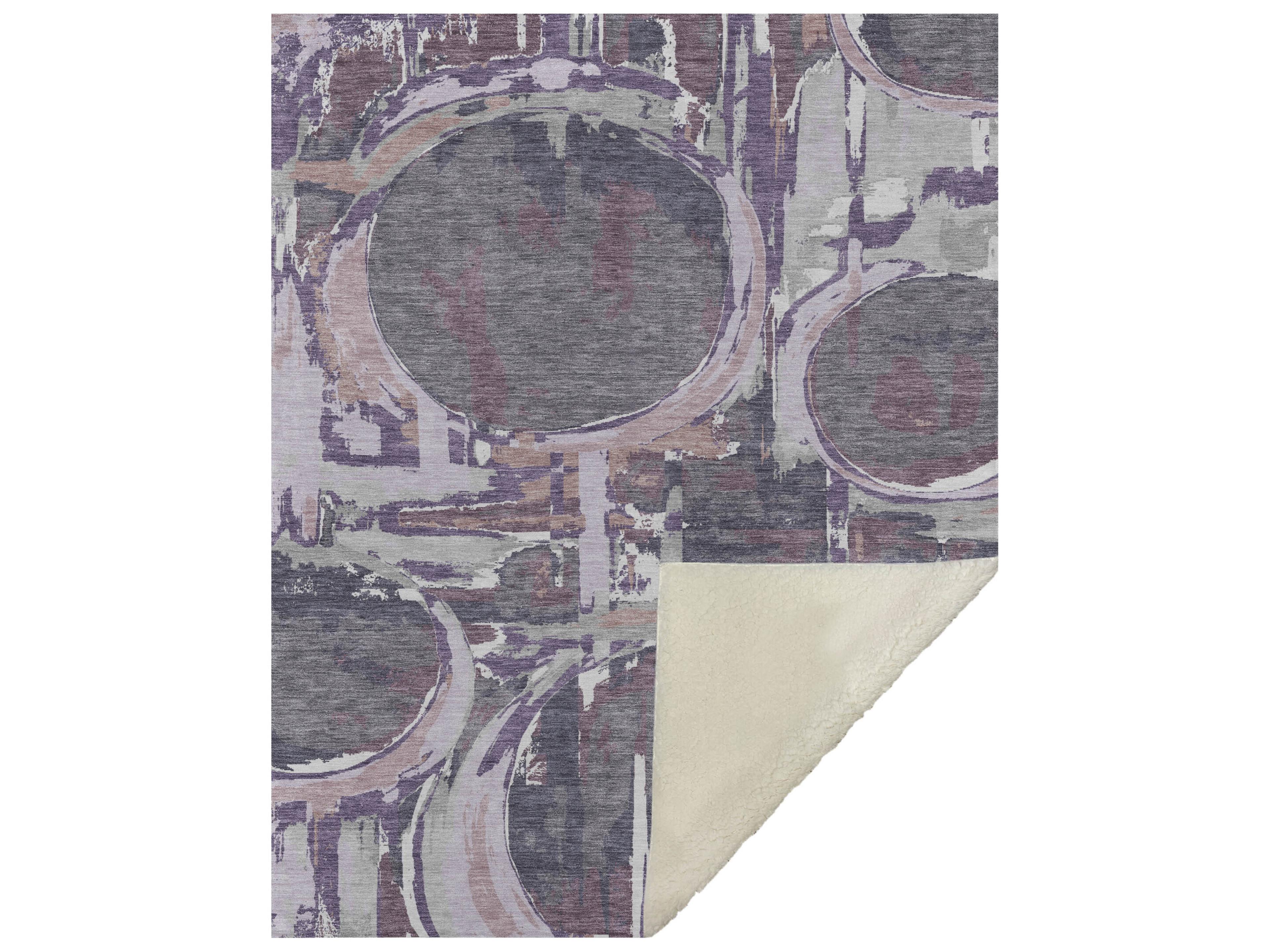Dalyn Sherpa Purple Polyester Throw