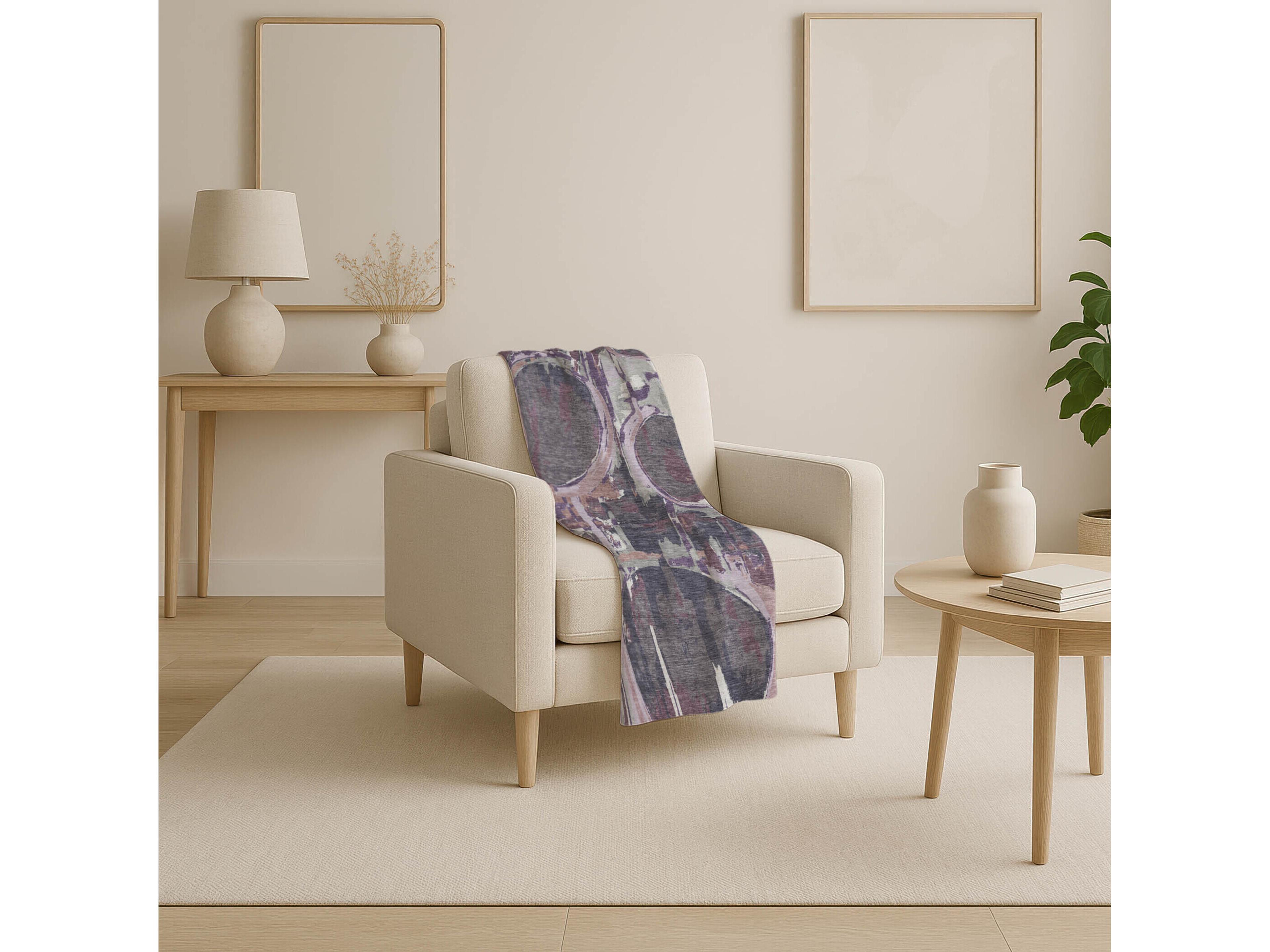 Dalyn Sherpa Purple Polyester Throw