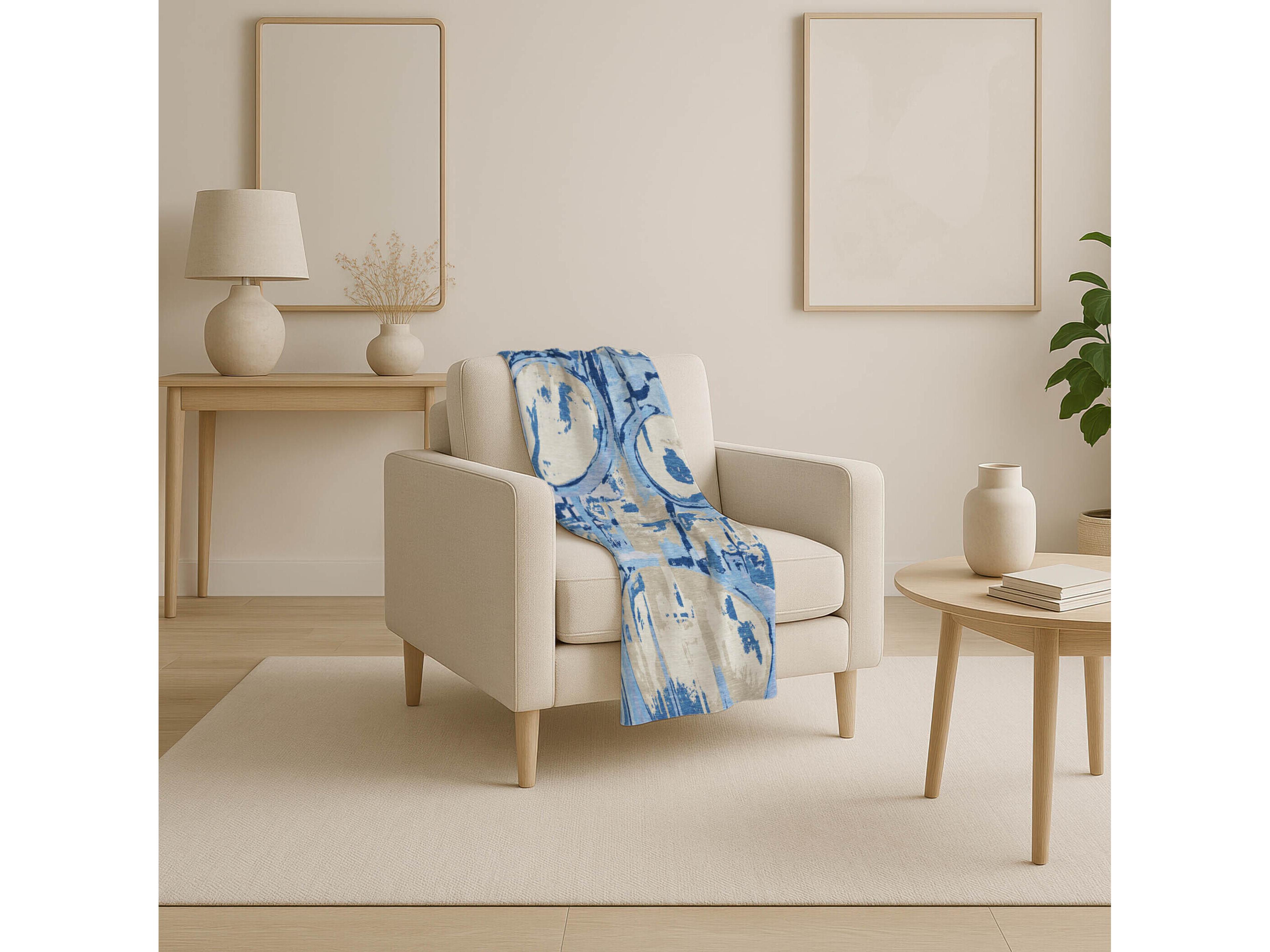 Dalyn Sherpa Blue Polyester Throw