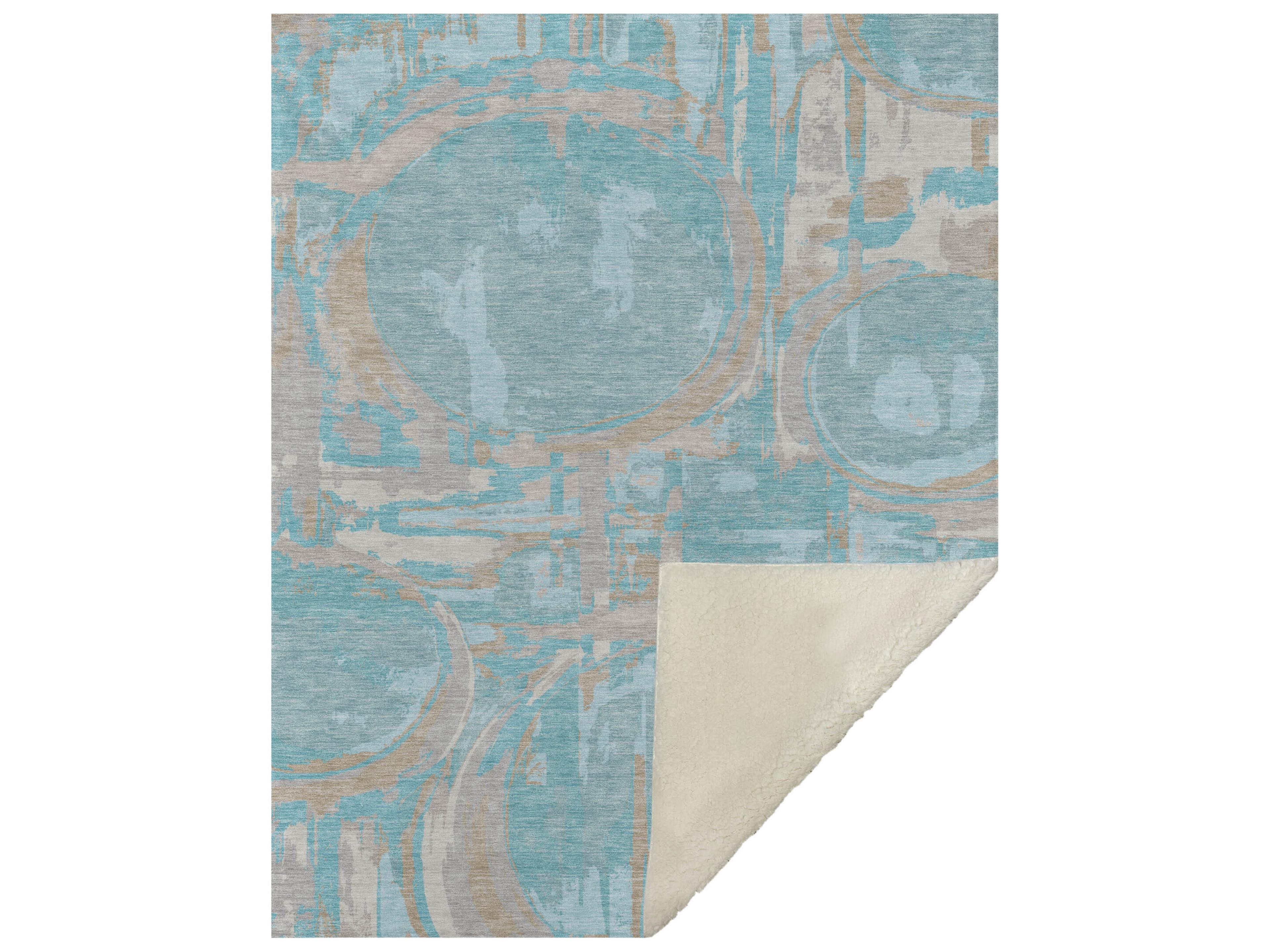 Dalyn Sherpa Teal Polyester Throw