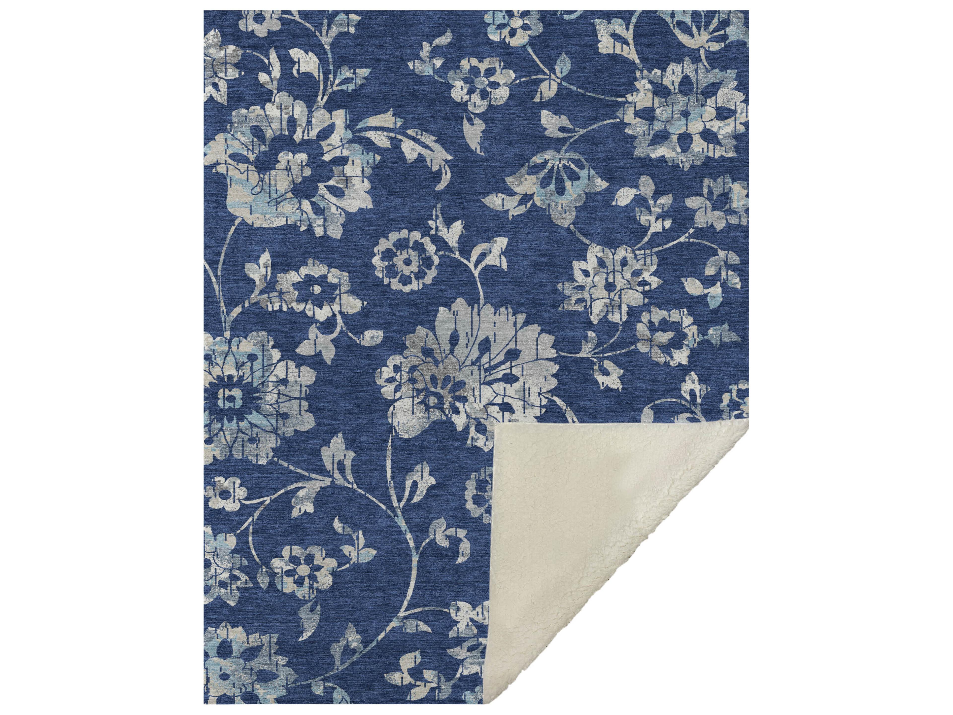 Dalyn Sherpa Blue Polyester Throw