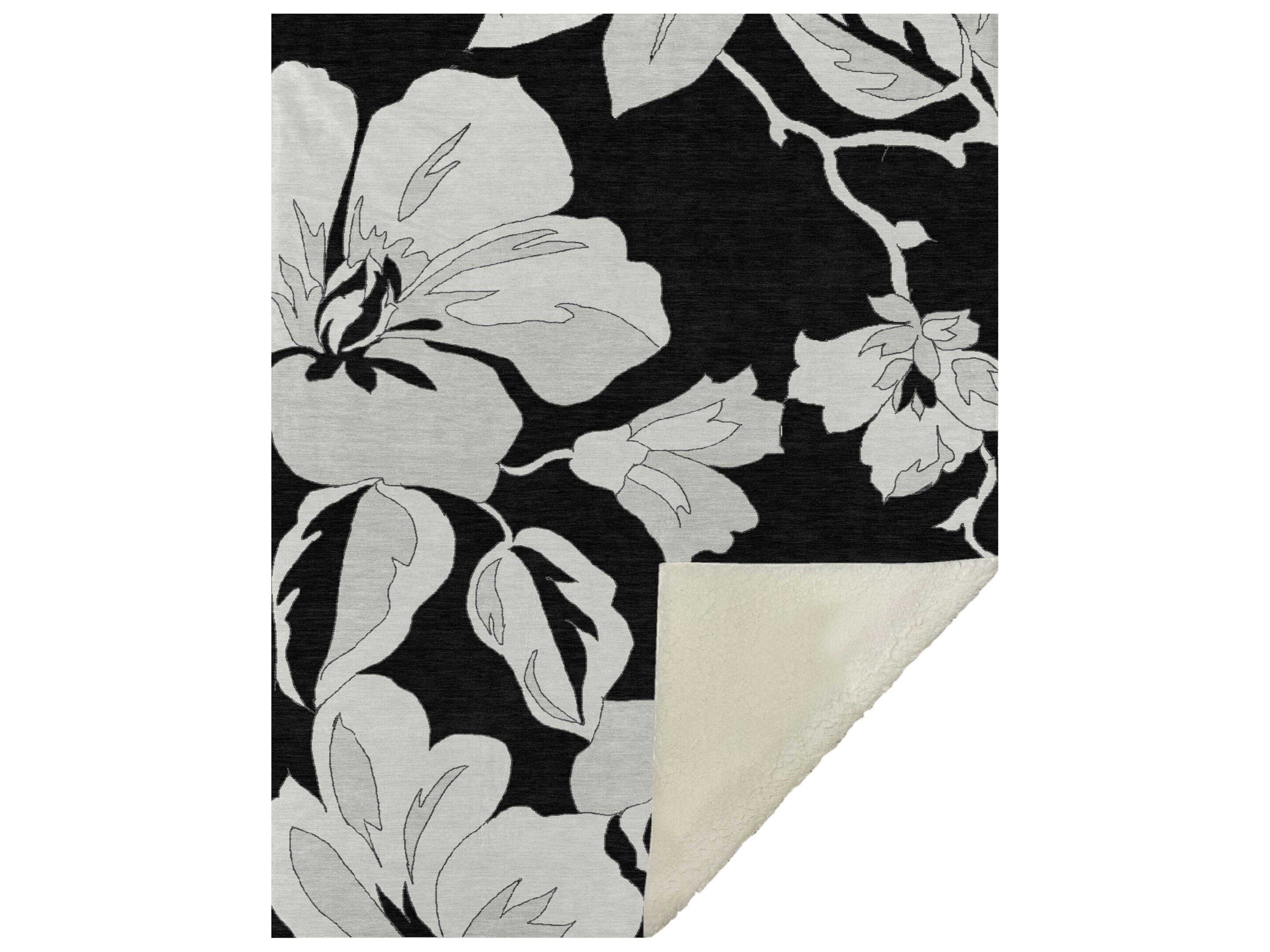 Sherpa Black Polyester Throw