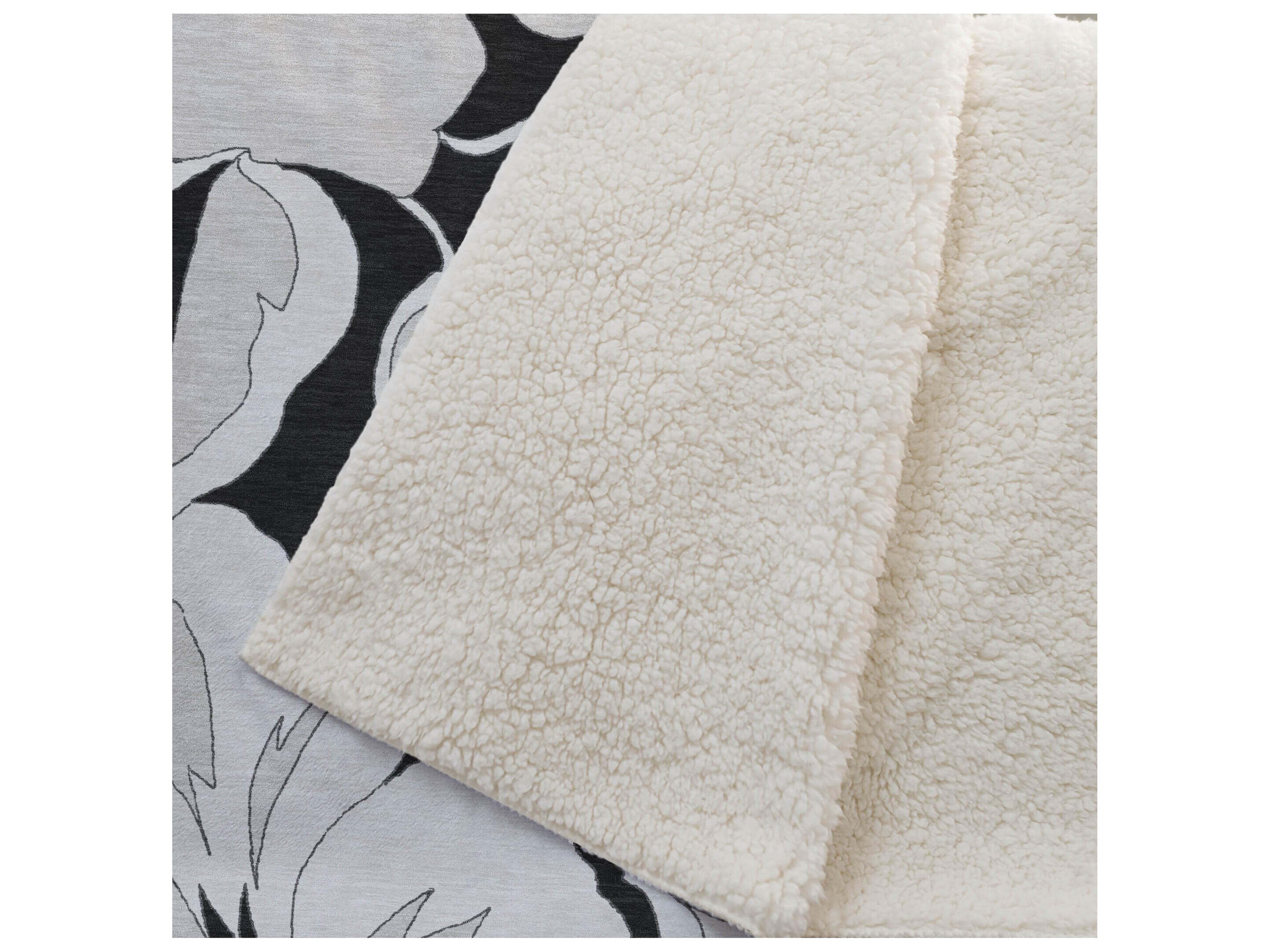 Dalyn Sherpa Black Polyester Throw