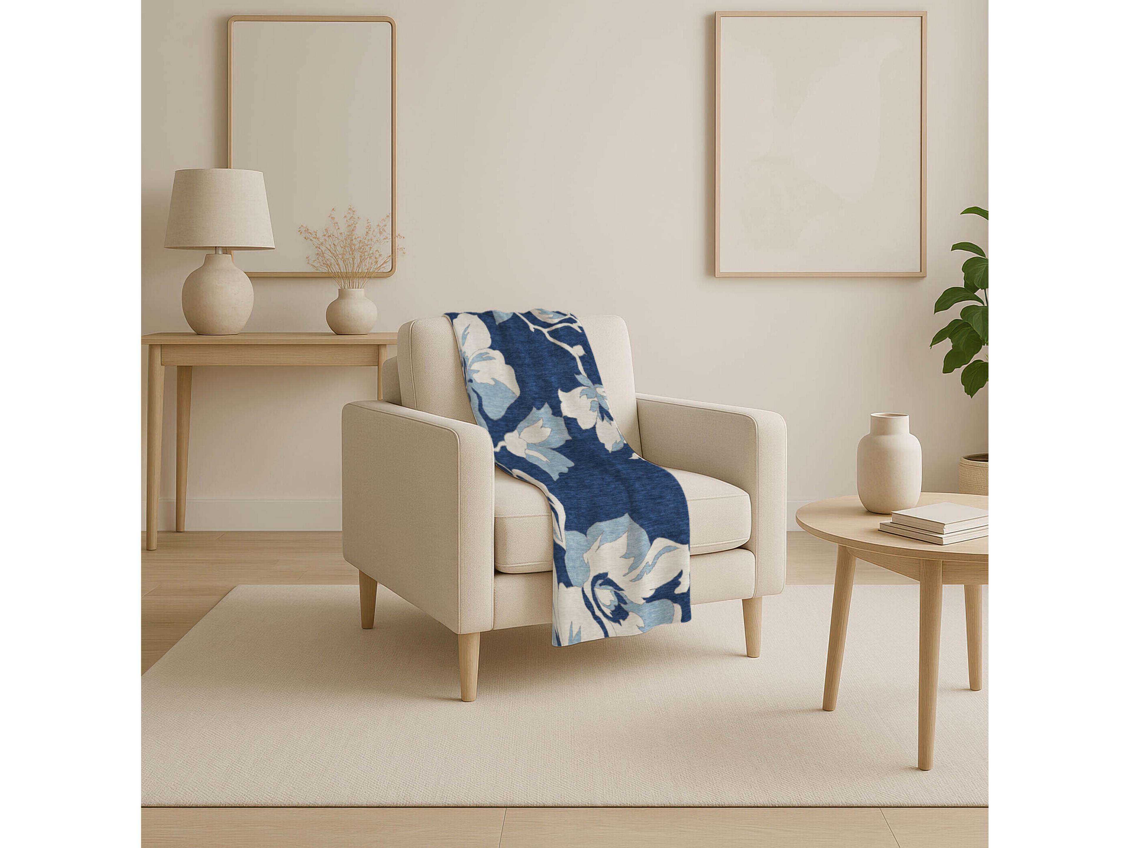 Dalyn Sherpa Blue Polyester Throw